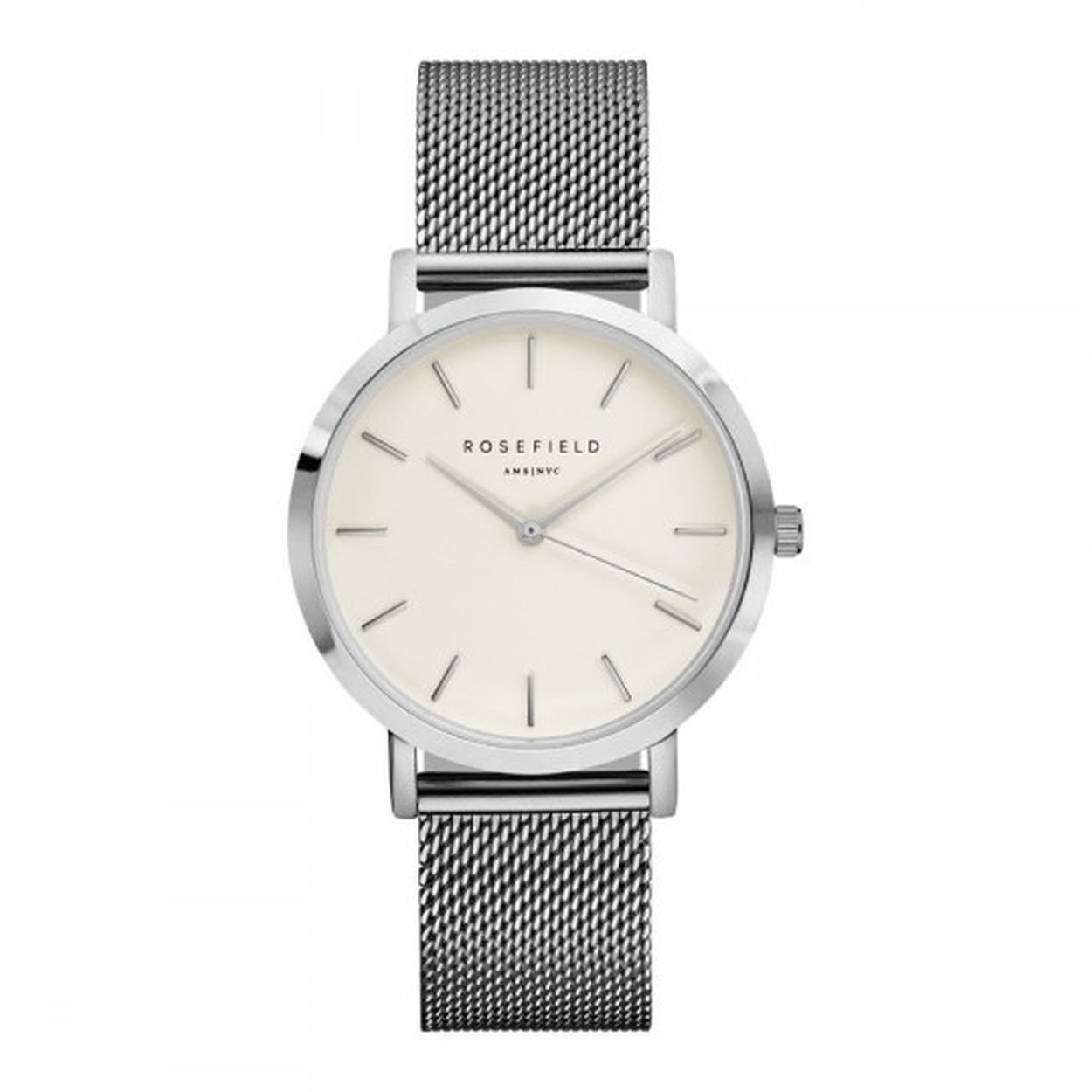 Paying tribute to an exciting street in one of NYC's signature shopping destinations, the MERCER collection features stainless steel mesh straps for an exquisite look that suits this fashionable neighborhood.