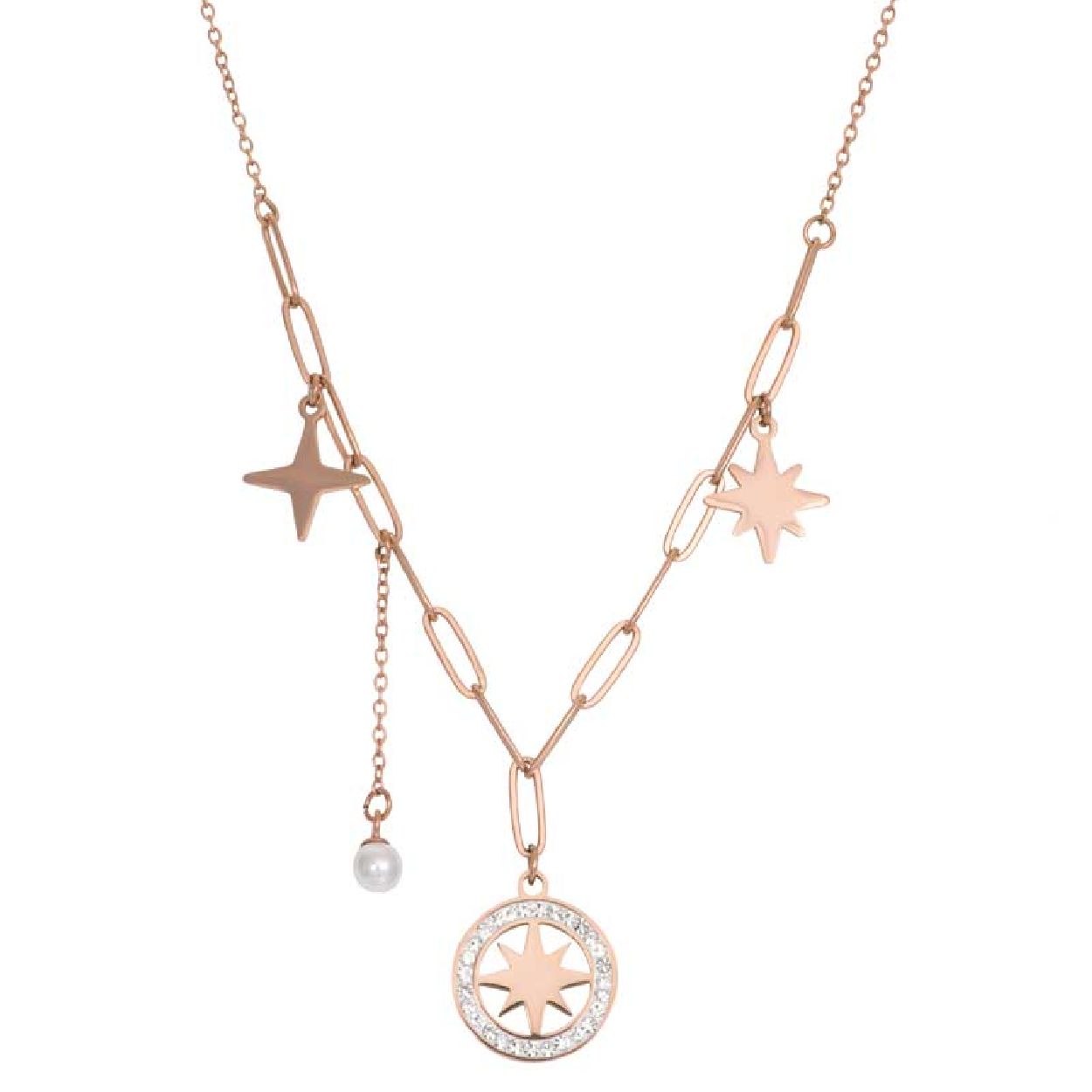 Dit is een sieraad van het merk iXXXi. Het is een Collier Sparkle collier. De collier is rose van kleur.