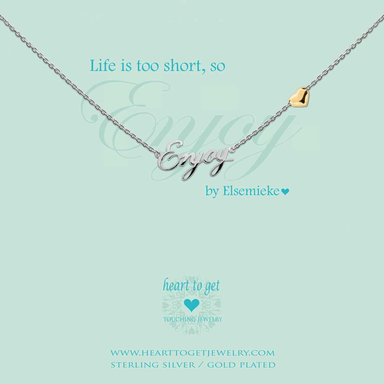 Heart To Get N122Enj13S Ketting Zilverkleurig Enjoy Is Van De Life Is Too Short, So Enjoy Collectie