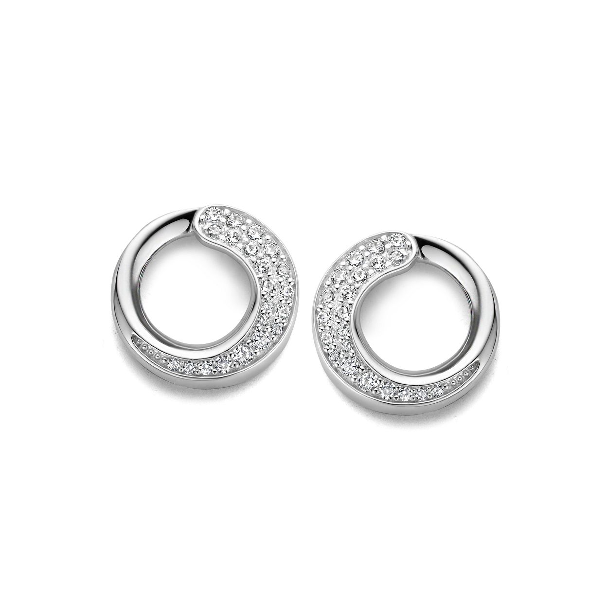 Boucles d'oreilles en argent serties de zirconium Naiomy Silver