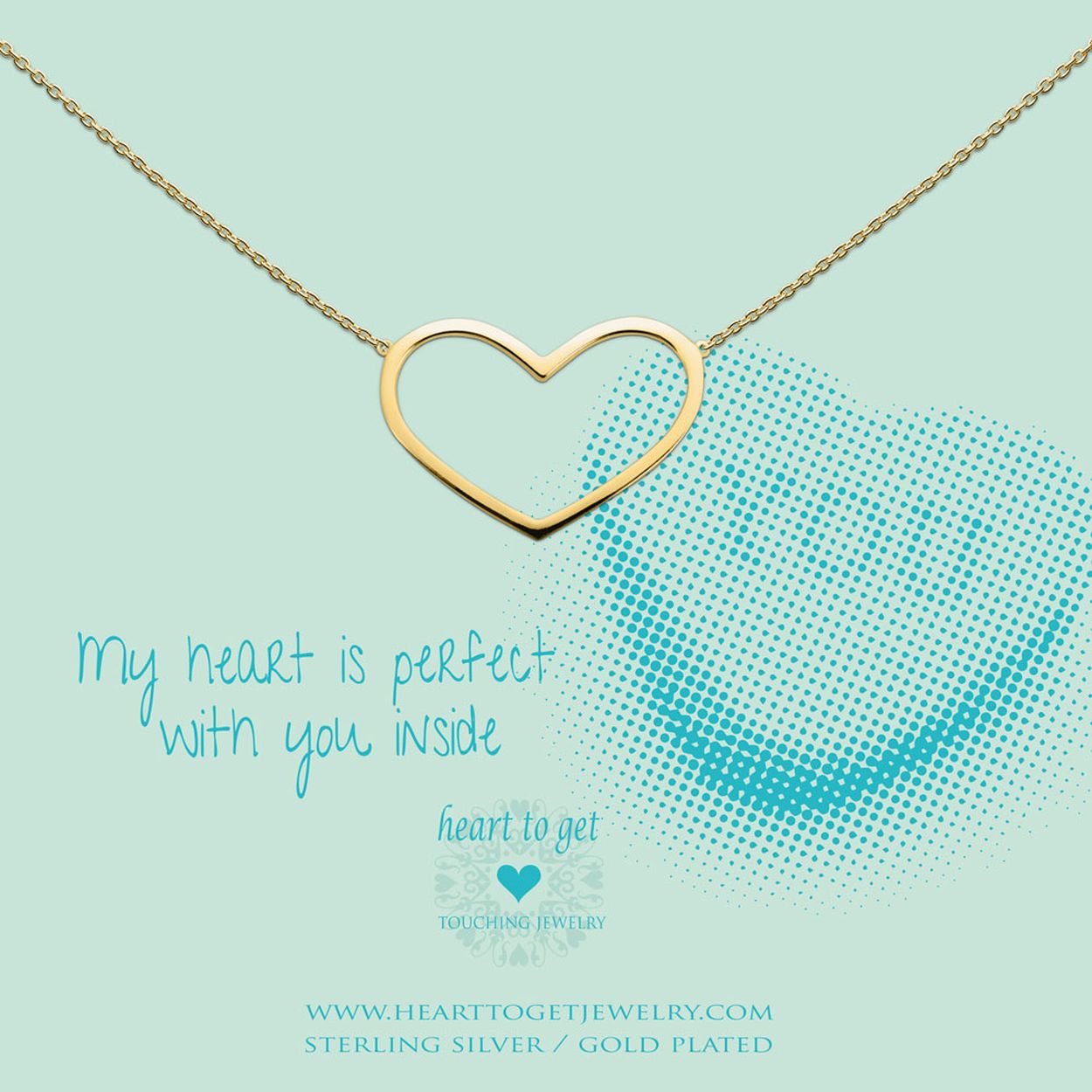 Heart To Get N236Bhs14G Ketting Goudkleurig Groot Hart Recht Is Van De My Heart Is Perfect With You Inside Collectie