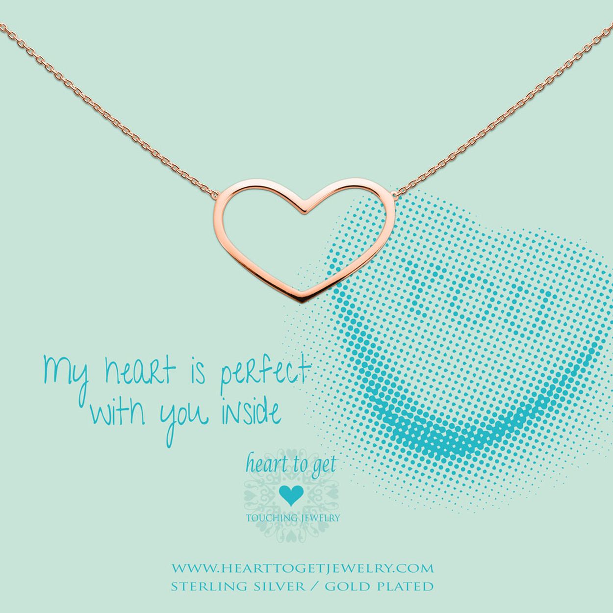 Heart To Get N236Bhs14R Ketting Rosegoudkleurig Groot Hart Recht Is Van De My Heart Is Perfect With You Inside Collectie