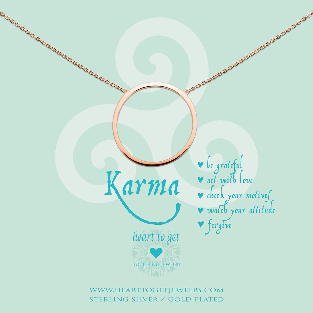 Heart To Get N237Bkr14R Ketting Rosegoudkleurig Groot Karma Is Van De Karma, Be Grateful.. Collectie