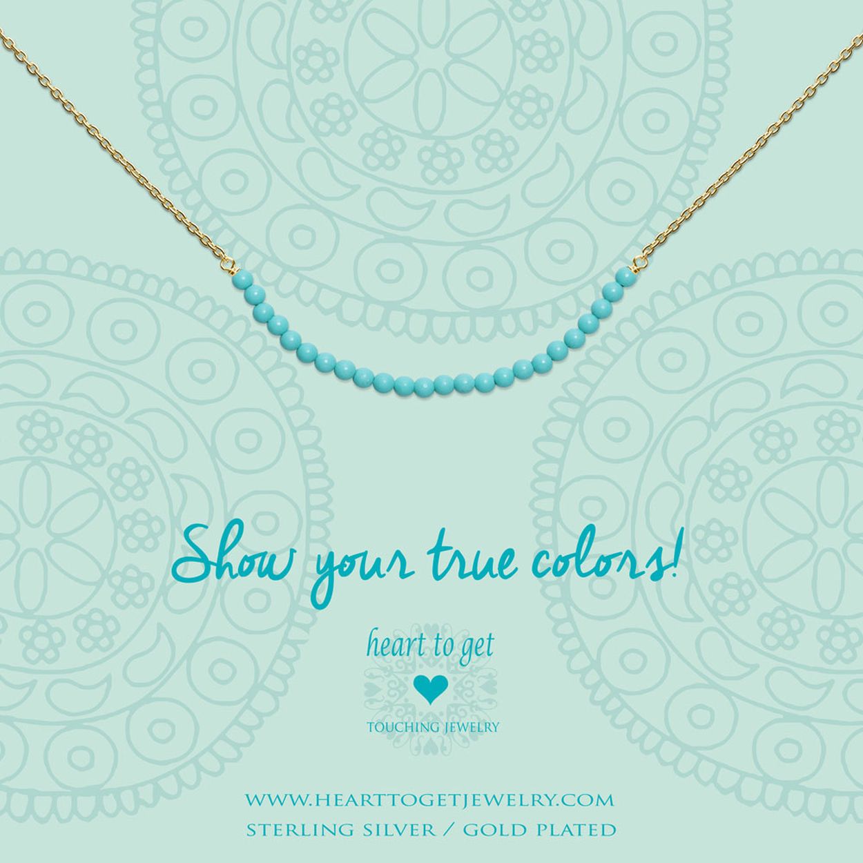 Heart To Get N245Sgt15G Ketting Goudkleurig Klein Edelsteen Turquoise Is Van De Show Your True Colors! Collectie