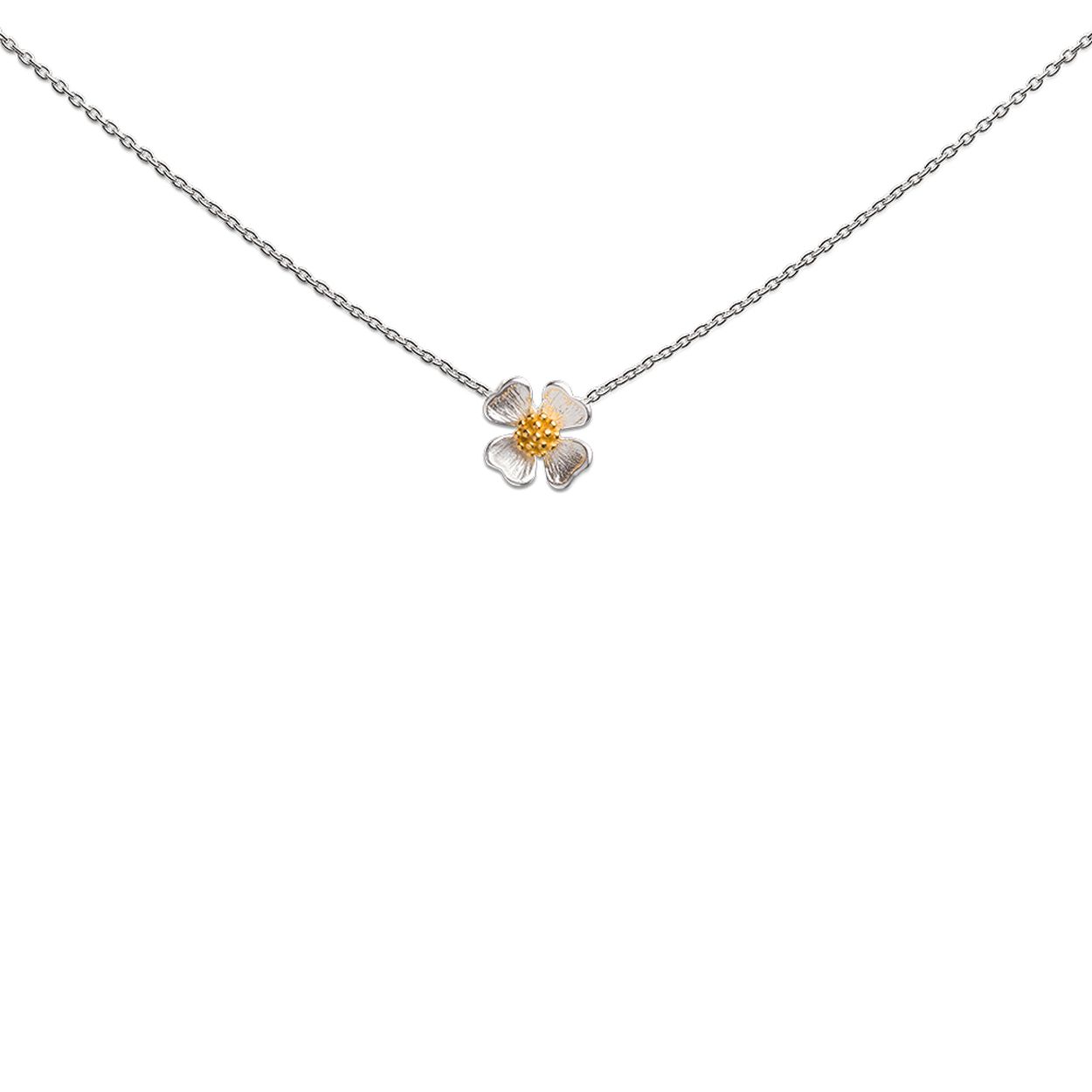 Heart To Get N372Bfl17S Ketting Zilverkleurig Bicolor Flower Is Van De Happiness Blooms From Within Collectie