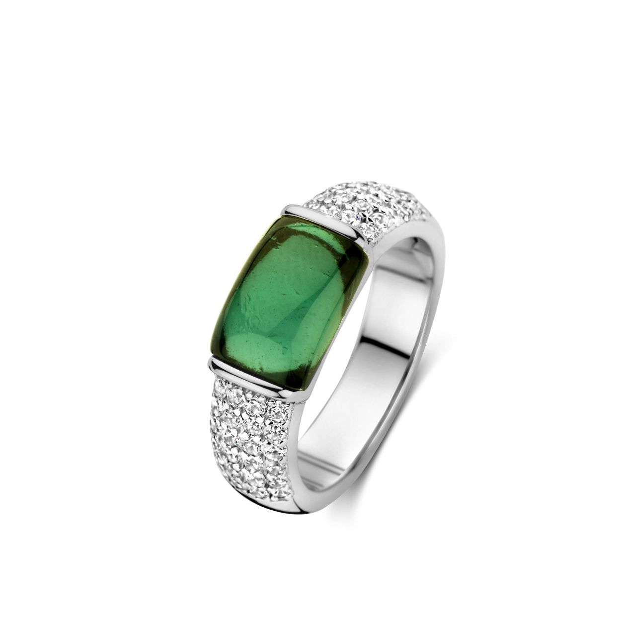 Ring zirconium + groene steen Naiomy