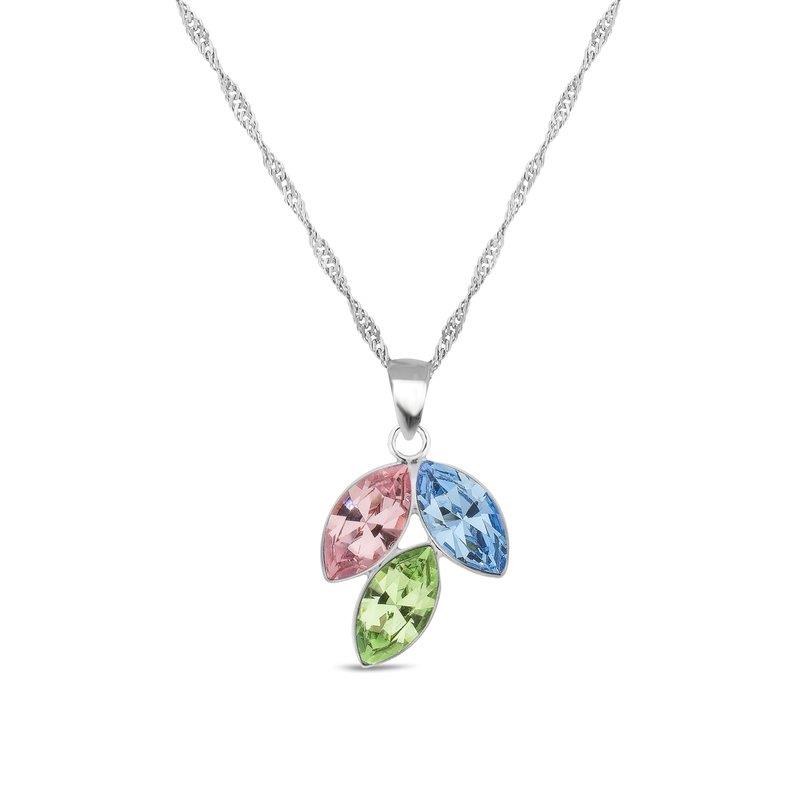Spark N42283AQPE  Trileaf  Necklace Aquamarine, Peridot, L. Rose 
