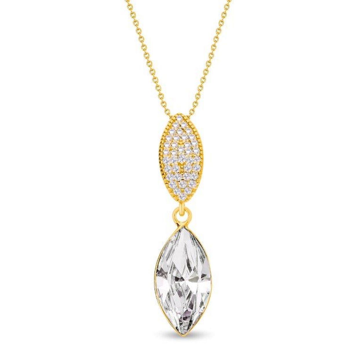 Spark THALIA Gilded necklace Crystal
Dit collier is gemaakt van echt zilver met een gold coating.