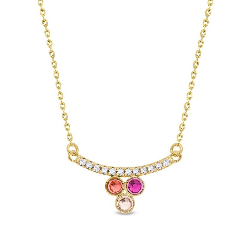Spark GRAPPE gilded Necklace Padparadscha, Fychsia,Vintage Rose