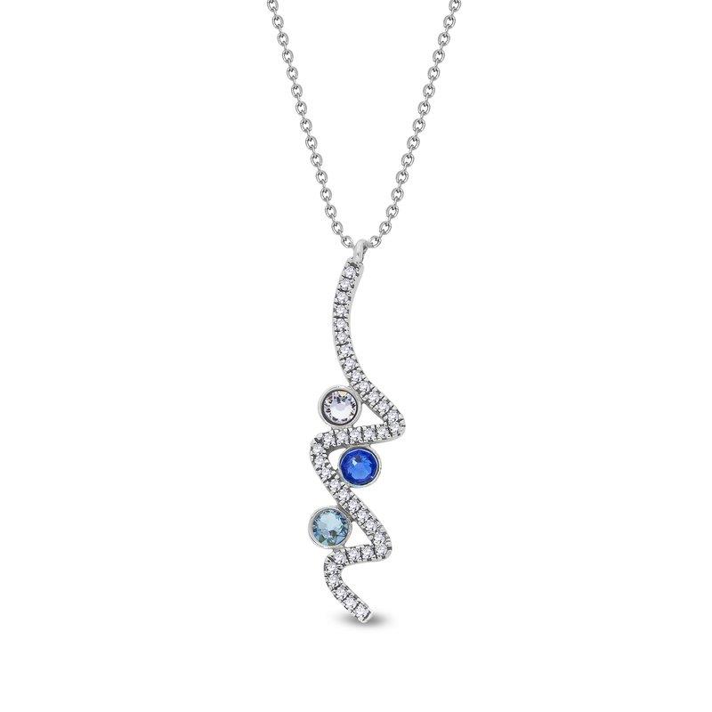 Spark ZIG ZAG Necklace Crystal, Capri Blue,Aquamarine