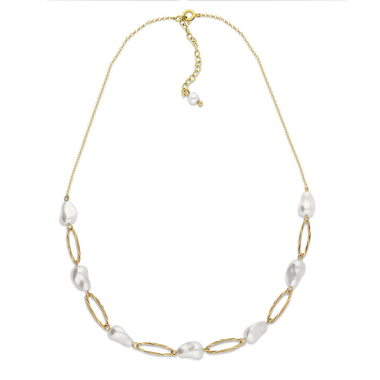 Deze collier is van het merk Spark Jewelry. Het is een damessieraad.
De verdere specificaties van de collier zijn als volgt:
Sieraadkleur: Geel/Goud
Steensoort: Parel
Steenkleur: Wit
