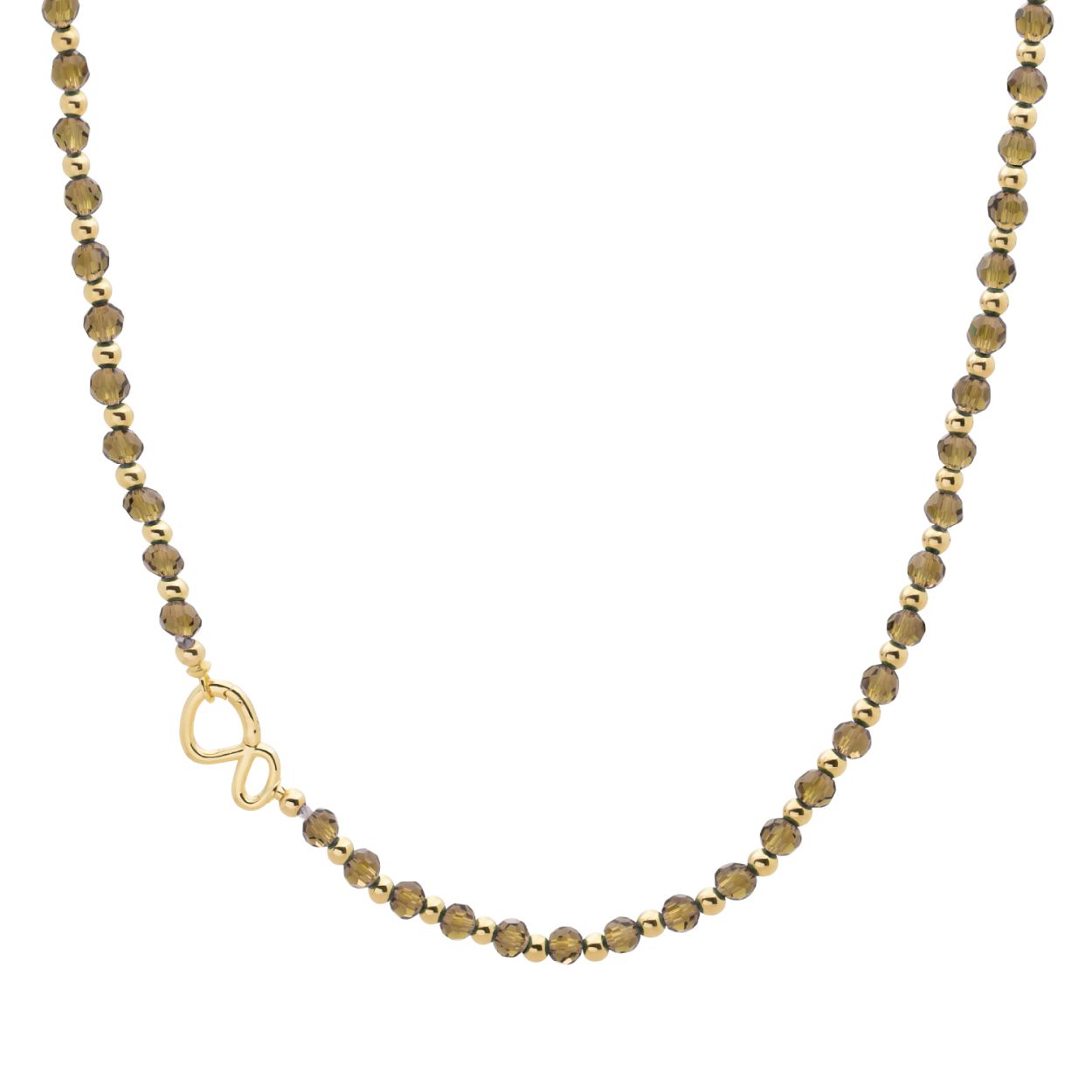Link Ketting - Goud - Smoky Quartz