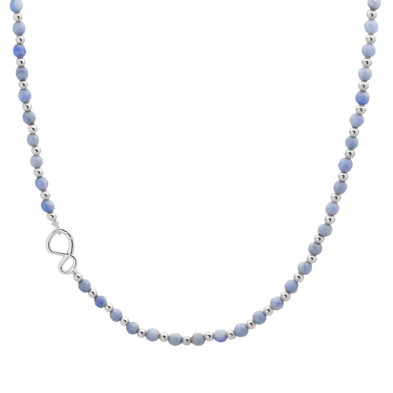 Dit is een collier van het merk Sparkling Jewels.
blue lace agate met zilver