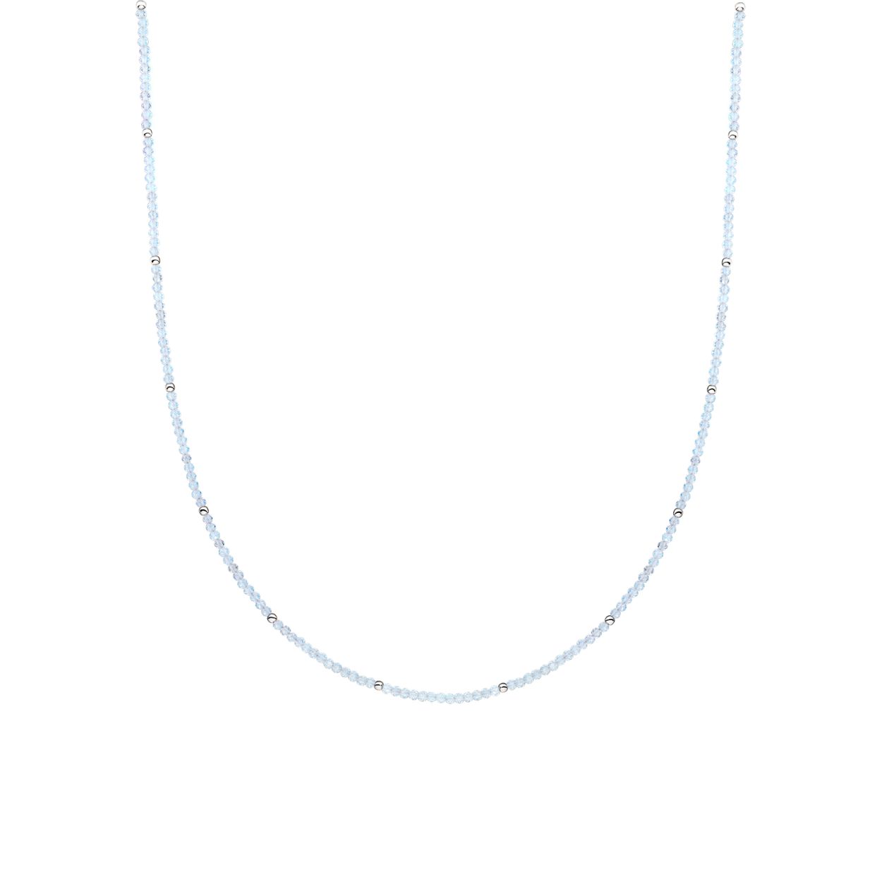 Bedelcollier | 2mm Opalite Zilver - 42cm +2cm