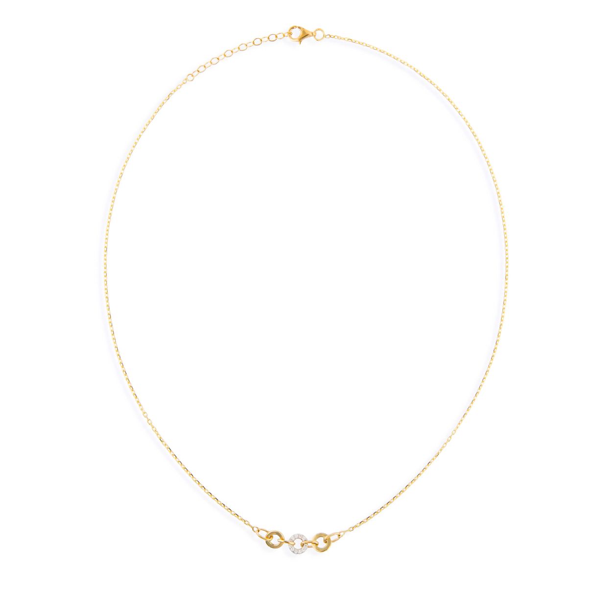 Dit is een collier van het merk Swing Jewels. De kleur van het sieraad is geelgoud. Dit sieraad bevat de edelsteen: zirconia. De kleur van deze edelsteen is: wit.