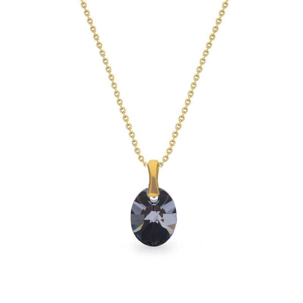 Deze Ribes ketting bestaat uit meerdere fijne schakels die mooi op elkaar aansluiten en samen een stijlvol geheel vormen. Aan de voorkant hangt een mooie hanger die bestaat uit een zilveren oogje dat voorzien is van een goudkleurig laagje, met daaronder een ovaalvormig zwart "Man made Crystal" dat mooi glinstert. Aan de achterkant zit een handige karabijnsluiting, waarmee u deze ketting gemakkelijk omdoet. En daarna wilt u deze ongetwijfeld nooit meer afdoen! De ketting is volledig gemaakt van 925 sterling zilver, de allerbeste kwaliteit zilver, en voorzien van een goudkleurig laagje dat mooi glanst. Deze ketting is afkomstig van het merk Spark Jewelry en behoort tot de Ribes collectie. Spark Jewelry staat garant voor de mooiste sieraden die gebruik maken van de schitterende "Man made Crystals" 