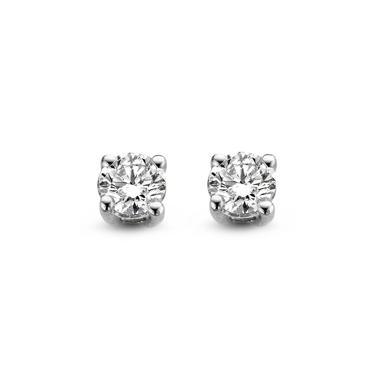 Aurore Olivia 18kt witgouden oorstekers met 4 pootschaton bezet met briljant geslepen labgrown diamanten