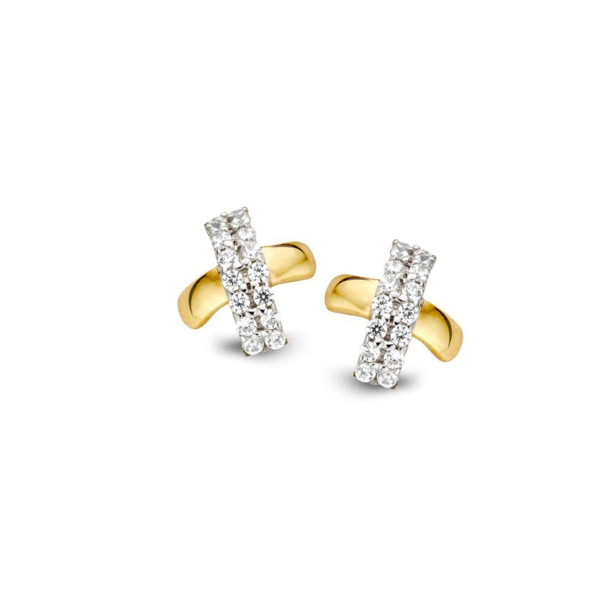 Excellent Jewelry 14krt goud oorstekers Zirkonia OB126374
