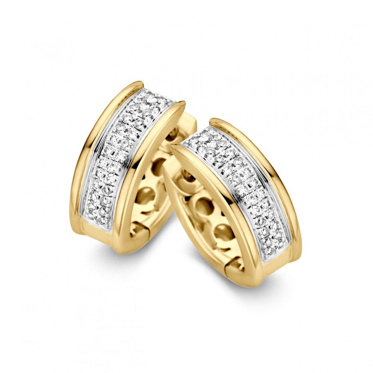 Klap oorring bezet met prachtige diamanten