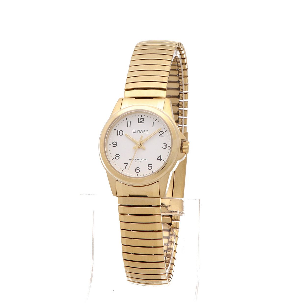 Olympic OL26DDD018 CHARLIE - Horloge - Staal - Goudkleurig - Rekband - 27mm
Dit unieke Olympic horloge met artikelnummer: OL26DDD018 is een klassiek dameshorloge. Het horloge heeft een geborstelde matte goudkleurige kast met een witte wijzerplaat met zwarte arabische cijfers en goudkleurige wijzers. Aan het horloge zit een mat/glimmende stalen goudkleurige rekband zonder sluiting. Het horloge heeft een mineraalglas, een afmeting van 27mm en is 10 ATM. Zeer geschikt voor oudere mensen en klanten die moeite hebben met sluitingen.

Waterdichtheid 10 ATM
Dit horloge is bestand tegen water bij het zwemmen en douchen. Dit horloge is niet bestand tegen (grote) waterdruk dus je kunt er niet mee duiken.

Het merk:
Een mooi horloge hoeft niet duur te zijn! Het Nederlandse horlogemerk Olympic levert stoere chronografen, slimline series, digitale uurwerken en elegante dameshorloges. De prijs-kwaliteitverhouding staat bij Olympic hoog in het vaandel met prijzen die uiteenlopen van € 34,95 tot en met € 139,00.

100% Nederlands ontwerp, waterdicht en standaard 3 jaar fabrieksgarantie.

Specificaties:
- Ronde kast
- Goudkleurige horlogekast
- Witte wijzerplaat
- Goudkleurige reklband
- 10 ATM (Regen- & spatwaterdicht)
- Standaard 3 jaar fabrieksgarantie
- Mineraalglas
