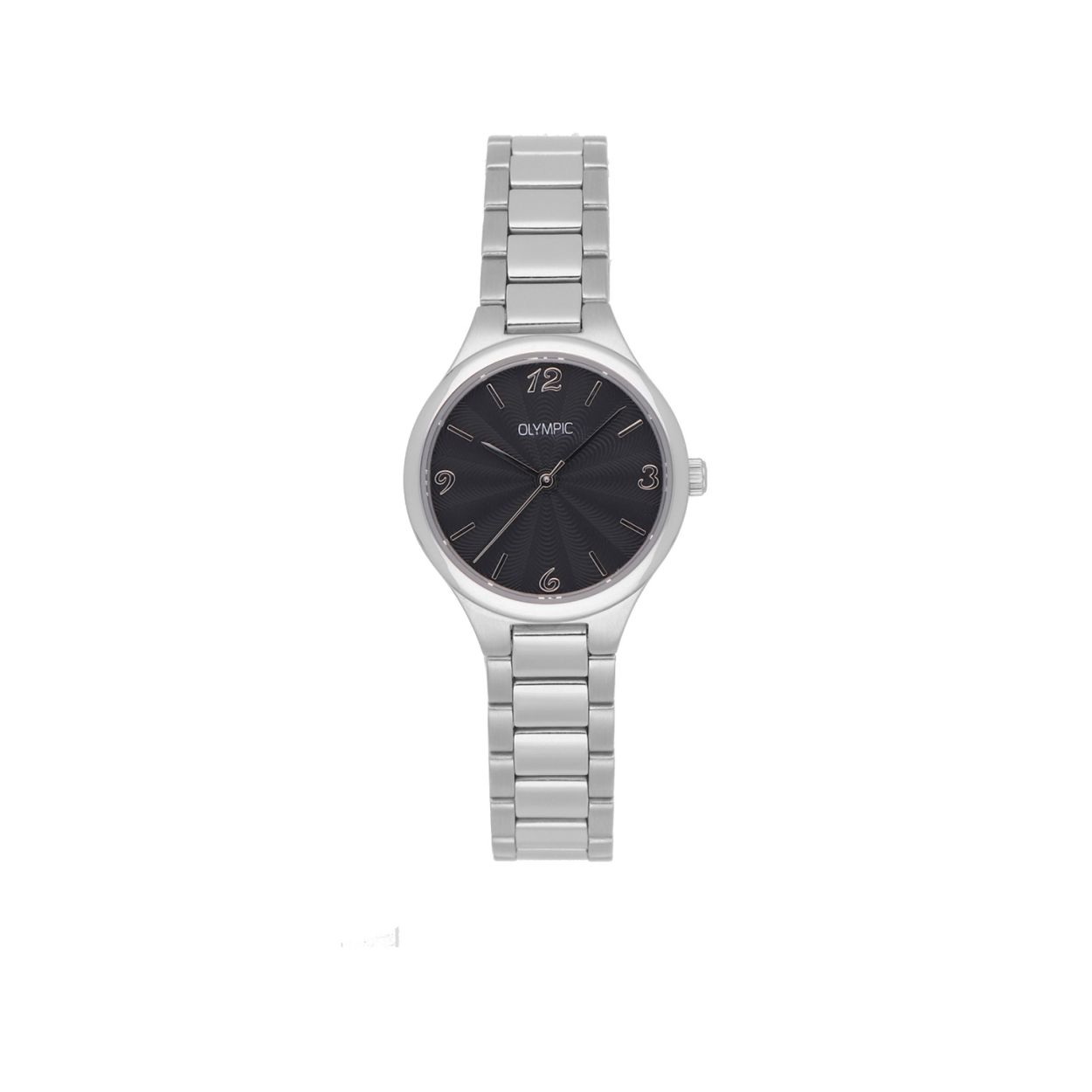 Dit zilverkleurige dames horloge is tijdloos en Elegant .

Specificaties
- Mineraalglas
- Ronde stalen horlogekast
- Diameter 26 mm
- Zwarte wijzerplaat
- Stalen horlogeband
- 5 ATM

Waterdichtheid 5 ATM
Dit horloge is bestand tegen water bij het zwemmen en douchen. Dit horloge is niet bestand tegen (grote) waterdruk dus je kunt er niet mee duiken.

Op alle horloges van Olympic zit standaard drie jaar fabrieksgarantie.