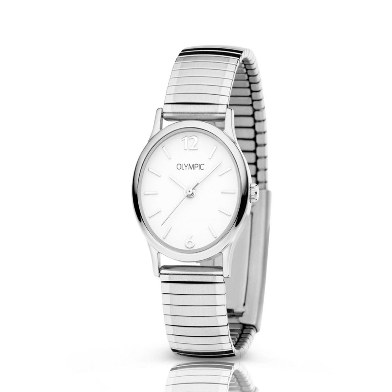 Olympic OL26DSS136 SOPHIE - Horloge - Staal - Zilverkleurig
Dit unieke Olympic horloge met artikelnummer OL26DSS136 is een klassiek dameshorloge. Het horloge heeft een stalen ovale kastje met een witte wijzerplaat met zilverkleurige uurs-aanduiding en wijzers. Aan het horloge zit een zilverkleurige rekband. Het horloge heeft een mineraalglas een afmeting van 22 bij 26mm en is 5 ATM.

Waterdichtheid 5 ATM
Dit horloge is bestand tegen water bij het zwemmen en douchen. Dit horloge is niet bestand tegen (grote) waterdruk dus je kunt er niet mee duiken.

Het merk
Een mooi horloge hoeft niet duur te zijn! Het Nederlandse horlogemerk Olympic levert stoere chronografen slimline series digitale uurwerken en elegante dameshorloges. De prijs-kwaliteitverhouding staat bij Olympic hoog in het vaandel met prijzen die uiteenlopen van � 3495 tot en met � 13900.

100% Nederlands ontwerp waterdicht en standaard 3 jaar fabrieksgarantie.

Specificaties
- Ovale kast
- Zilverkleurige horlogekast
- Witte wijzerplaat
- Zilverkleurige rekband
- 5 ATM (Regen- & spatwaterdicht)
- Standaard 3 jaar fabrieksgarantie
- Mineraalglas                                    