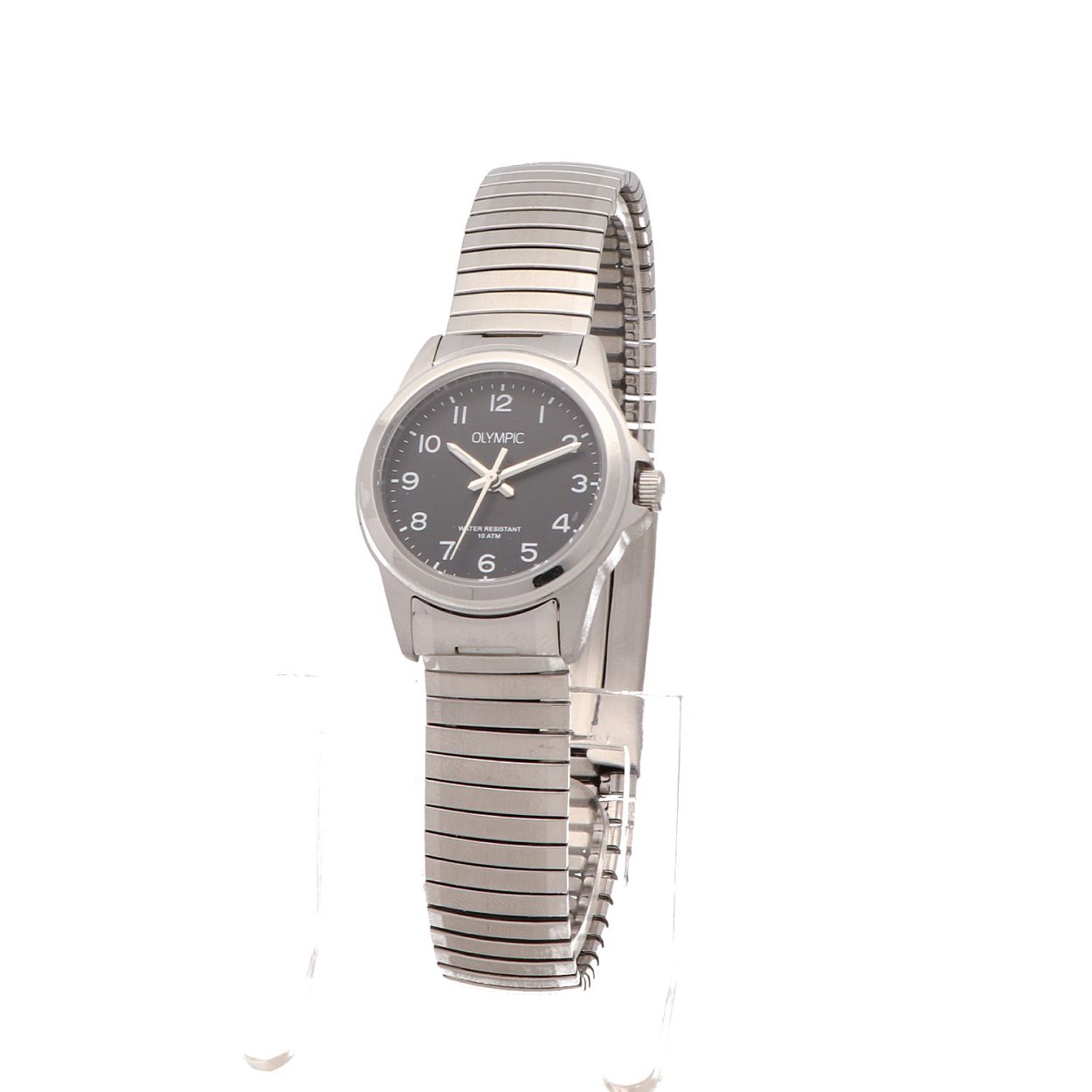 Olympic OL26DSS144 CHARLIE - Horloge - Staal - Zwart - Rekband - 27mm
Dit unieke Olympic horloge met artikelnummer: OL26DSS144 is een klassiek dameshorloge. Het horloge heeft een geborstelde matte zilverkleurige kast met een zwarte wijzerplaat en witte arabische cijfers en witte wijzers. Aan het horloge zit een mat/glimmende stalen rekband zonder sluiting. Het horloge heeft een mineraalglas, een afmeting van 27mm en is 10 ATM. Zeer geschikt voor oudere mensen en klanten die moeite hebben met sluitingen.

Waterdichtheid 10 ATM
Dit horloge is bestand tegen water bij het zwemmen en douchen. Dit horloge is niet bestand tegen (grote) waterdruk dus je kunt er niet mee duiken.

Het merk:
Een mooi horloge hoeft niet duur te zijn! Het Nederlandse horlogemerk Olympic levert stoere chronografen, slimline series, digitale uurwerken en elegante dameshorloges. De prijs-kwaliteitverhouding staat bij Olympic hoog in het vaandel met prijzen die uiteenlopen van € 34,95 tot en met € 139,00.

100% Nederlands ontwerp, waterdicht en standaard 3 jaar fabrieksgarantie.

Specificaties:
- Ronde kast
- Zilverkleurige horlogekast
- Zwarte wijzerplaat 
- Zilverkleurige rekband
- 10 ATM (Regen- & spatwaterdicht)
- Standaard 3 jaar fabrieksgarantie
- Mineraalglas