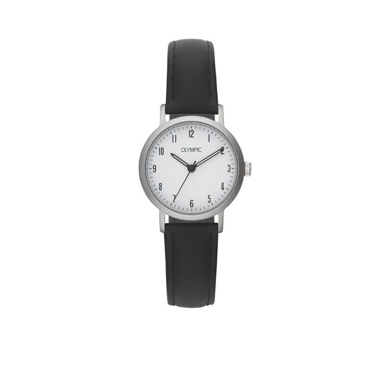 Olympic OL26DTL055 Horloge - Leer - Zwart - 28 mm

De OL26DTL057 is een tijdloos titanium horloge uit de basiscollectie van Olympic. Het tijdloze design maakt het dragen toegankelijk voor iedere gelegenheid. De strakke witte streepjes index maakt het toegankelijk en draagbaar voor iedere vrouw.

-Zilverkleurig Gesp Mineraalglas
-5 ATM (Regen- & spatwaterdicht)
-3 jaar Fabrieksgarantie
-Lederen horlogeband

- Horlogeband gemaakt van leer, in de kleur zwart, met gesp
- Quartz uurwerk, werkt op batterijen
- Breedte van de behuizing is 28 mm
- Dikte van de behuizing is 8 mm