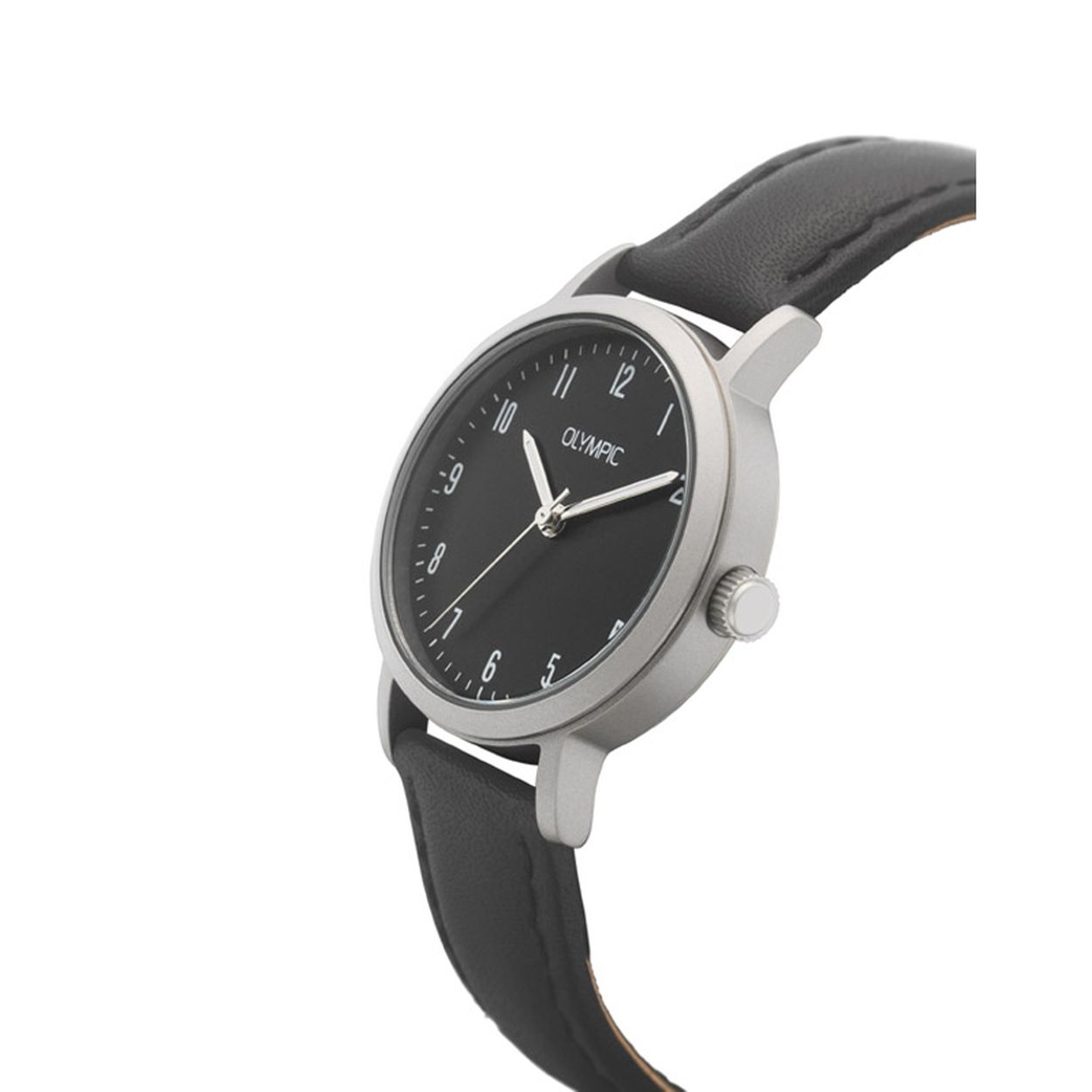 Titanium Dames horloge  OL26DTL056 van Olympic met lederen zwarte band met gesp sluiting.

- Horlogeband gemaakt van leer, in de kleur zwart, met gesp
- Quartz uurwerk, werkt op batterijen
- Breedte van de behuizing is 28 mm
- Dikte van de behuizing is 8 mm