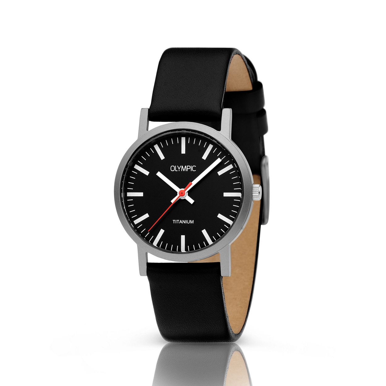 Olympic OL26DTL070 JOSH Horloge - Titanium - Leer - Zwart - 30mm
Dit unieke Olympic horloge met artikelnummer: OL26DTL070 is een strak dameshorloge. De ronde titanium kast heeft een gladde bezel en een zwarte wijzerplaat met strakke streepjes en wijzers. Aan de titanium kast zit een zwarte lerenband met een gespsluiting. Titanium is geschikt voor mensen met een gevoelige huid. Het is anti allergisch. Het horloge heeft een mineraalglas een doorsnee van 30mm en is 5ATM. 

Waterdichtheid 10ATM
Dit horloge is bestand tegen water bij het zwemmen en douchen. Dit horloge is niet bestand tegen (grote) waterdruk dus je kunt er niet mee duiken.
Waterdichtheid  5ATM
Dit horloge is regen en spatwaterdicht. Niet geschikt om mee te zwemmen en douchen.
Waterdichtheid 3ATM
Dit horloge is spatwaterdicht. Niet geschikt om mee te zwemmen en douchen.

Het merk:
Een mooi horloge hoeft niet duur te zijn! Het Nederlandse horlogemerk Olympic levert stoere chronografen, slimline series, digitale uurwerken en elegante dameshorloges. De prijs-kwaliteitverhouding staat bij Olympic hoog in het vaandel met prijzen die uiteenlopen van € 34,95 tot en met € 159,00.

100% Nederlands ontwerp, waterdicht en standaard 3 jaar fabrieksgarantie.

Specificaties:
- Ronde kast 30mm
- Titanium horlogekast
- Zwarte wijzerplaat
- Zwarte lerenband
- 5ATM 
- Standaard 3 jaar fabrieksgarantie
- Mineraalglas