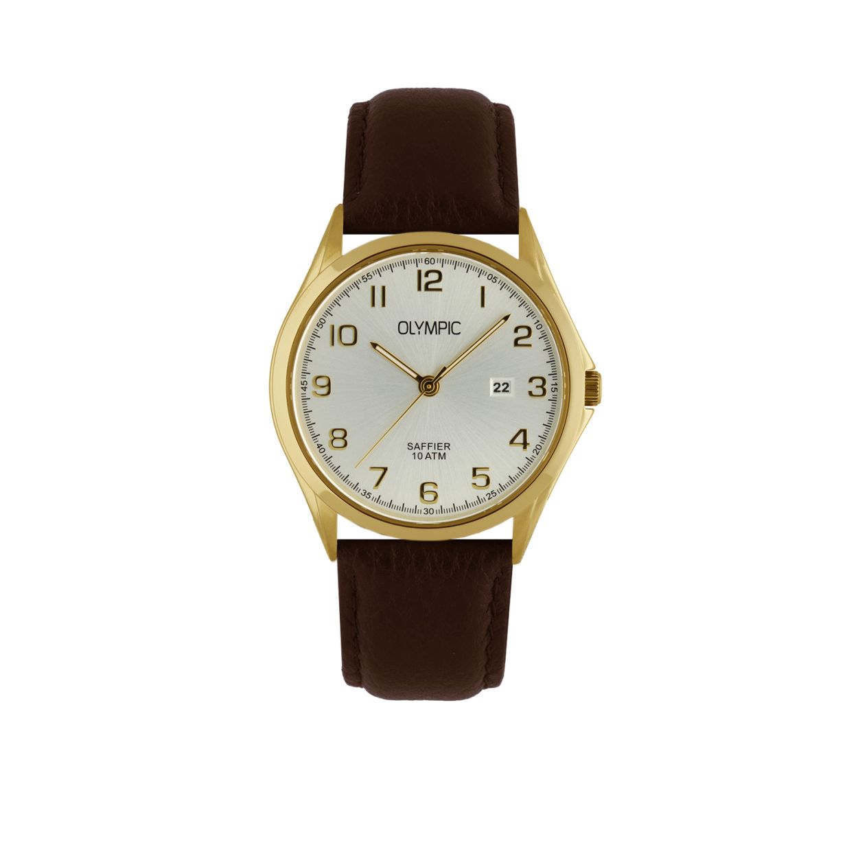 Productomschrijving
Dit stijlvolle herenhorloge (OL26HDL013) uit de Merano serie heeft een double kast en is voorzien van een zilverkleurige wijzerplaat met opliggende double indexen. Het horloge heeft een kastdiameter van 40 mm en is waterdicht tot maar liefst 10 atmosfeer! Bovendien is het horloge voorzien van een extra hard saffierglas waardoor het glas veel langer mooi blijft dan een normaal mineraalglas. De band van het horloge is gemaakt van leer. Of je nu sportief of chique gekleed gaat, dit elegante horloge past bij elke outfit en iedere gelegenheid.

Specificaties
- Saffierglas
- Ronde stalen horlogekast 
- Diameter 40 mm
- Zilverkleurige wijzerplaat
- Leren horlogeband
- 10 ATM ( Duiken en snorkelen )

Waterdichtheid 10 ATM
Dit horloge is bestand tegen watersporten, zoals zwemmen, duiken in het zwembad en snorkelen.

Verpakking & Garantie
De horloges worden geleverd in een verpakking met kussentje en bijgevoegd een garantieboekje. Op alle horloges van Olympic zit standaard drie jaar fabrieksgarantie.

Over Olympic
In 1956 werd aan de Jekerstraat in Amsterdam het horlogemerk Olympic opgericht. Een familiebedrijf dat in de loop der jaren uitgegroeid is tot ��n van de bekendste Nederlandse merken in de horloge- en sieradenbranche.

Van stoere chronografen tot slimline series, digitale uurwerken en elegante dameshorloges: Olympic is voor iedereen, ge�nspireerd op het dagelijks leven. De prijs-kwaliteitsverhouding staat bij Olympic hoog in het vaandel met prijzen die uiteenlopen van � 34,95 tot en met � 139,00 wordt standaard 3 jaar garantie geboden.

Bol.com is officieel dealer van Olympic horloges.