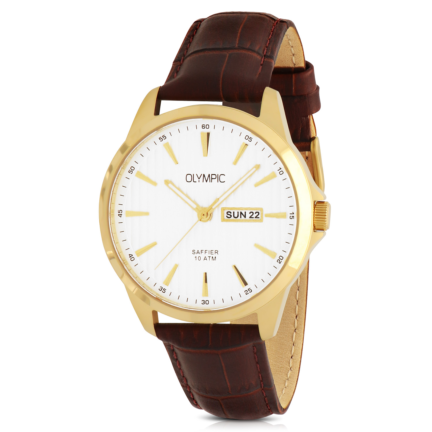 Olympic OL26HDL066 Horloge Heren Bruin 41mm