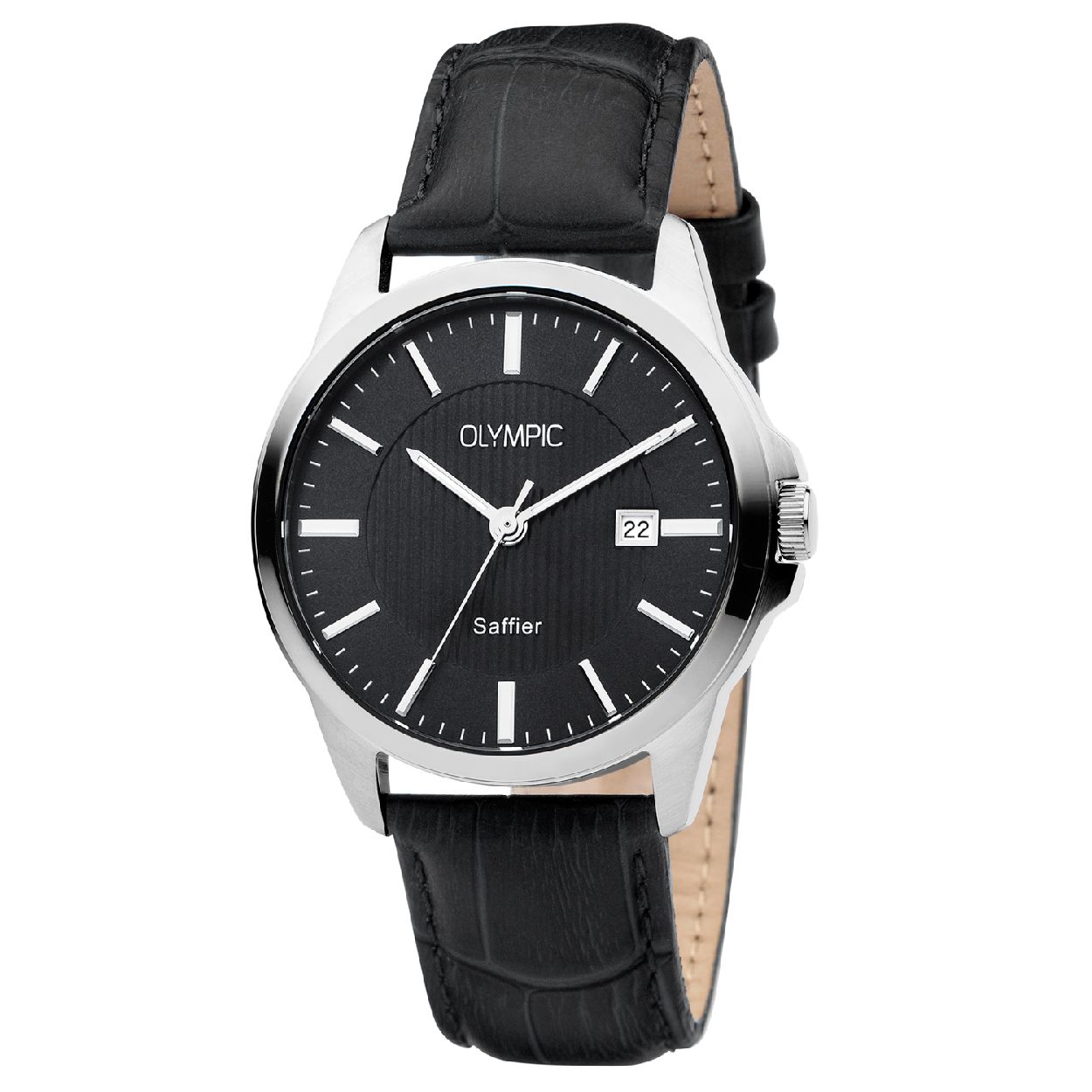 Olympic OL26HSL067 Bari Horloge - Leer - Zwart - 39mm

Productomschrijving
Een klassiek herenhorloge met saffierglas! De OL26HSL067 uit de Bari serie van Olympic heeft een bewerkte zwarte wijzerplaat, een zwarte leren band en een subtiele kastdiameter van 39mm. Het saffierglas is krasvast en zeer helder, waardoor het langer mooi blijft dan mineraalglas. Een horloge dat uitstekend te combineren is met een casual outfit, maar ook zeker geschikt is voor een business look!

Waterdichtheid 10 ATM
Dit horloge is bestand tegen watersporten, zoals zwemmen, duiken in het zwembad en snorkelen.

Het merk
Een mooi horloge hoeft niet duur te zijn! Het Nederlandse horlogemerk Olympic levert stoere chronografen, slimline series, digitale uurwerken en elegante dameshorloges. De prijs-kwaliteitverhouding staat bij Olympic hoog in het vaandel met prijzen die uiteenlopen van � 34,95 tot en met � 139,00.

100% Nederlands ontwerp, waterdicht en standaard 3 jaar fabrieksgarantie.

Specificaties
- Ronde kastvorm, 39mm
- Zilverkleurige stalen horlogekast
- Zwarte wijzerplaat
- Zwarte leren horlogeband
- 10 ATM (Zwemmen en snorkelen)
- EAN: 8718465742152
- Standaard 3 jaar fabrieksgarantie

