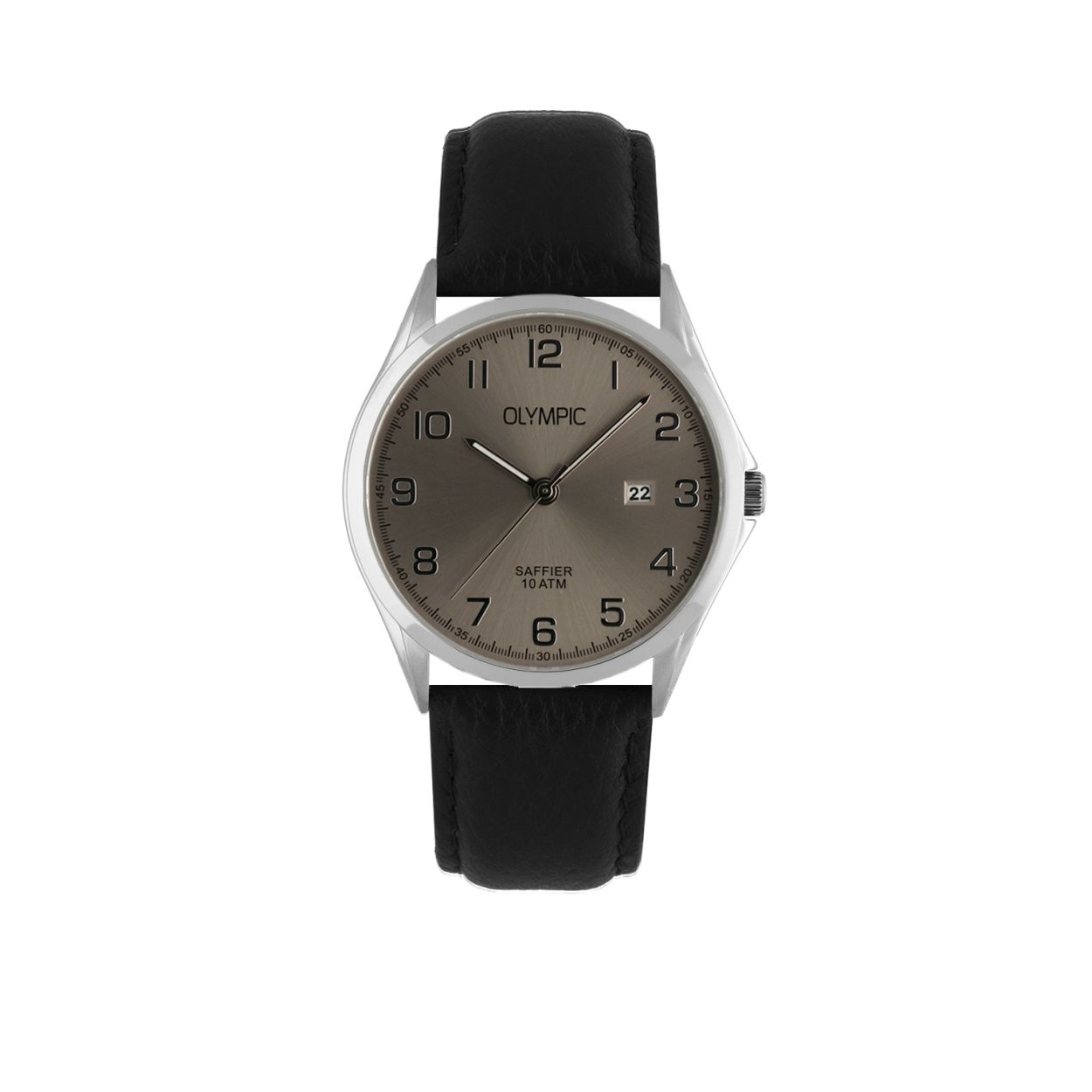 Productomschrijving
Dit stijlvolle herenhorloge (OL26HSL072) uit de Merano serie heeft een stalen kast en is voorzien van een grijse wijzerplaat met opliggende zilverkleurige indexen. Het horloge heeft een kastdiameter van 40 mm en is waterdicht tot maar liefst 10 atmosfeer! Bovendien is het horloge voorzien van een extra hard saffierglas waardoor het glas veel langer mooi blijft dan een normaal mineraalglas. De band van het horloge is gemaakt van leer. Of je nu sportief of chique gekleed gaat, dit elegante horloge past bij elke outfit en iedere gelegenheid.

Specificaties
- Saffierglas
- Ronde stalen horlogekast 
- Diameter 40 mm
- Grijse wijzerplaat
- Leren horlogeband
- 10 ATM ( Duiken en snorkelen )

Waterdichtheid 10 ATM
Dit horloge is bestand tegen watersporten, zoals zwemmen, duiken in het zwembad en snorkelen.

Verpakking & Garantie
De horloges worden geleverd in een verpakking met kussentje en bijgevoegd een garantieboekje. Op alle horloges van Olympic zit standaard drie jaar fabrieksgarantie.

Over Olympic
In 1956 werd aan de Jekerstraat in Amsterdam het horlogemerk Olympic opgericht. Een familiebedrijf dat in de loop der jaren uitgegroeid is tot ��n van de bekendste Nederlandse merken in de horloge- en sieradenbranche.

Van stoere chronografen tot slimline series, digitale uurwerken en elegante dameshorloges: Olympic is voor iedereen, ge�nspireerd op het dagelijks leven. De prijs-kwaliteitsverhouding staat bij Olympic hoog in het vaandel met prijzen die uiteenlopen van � 34,95 tot en met � 139,00 wordt standaard 3 jaar garantie geboden.

Bol.com is officieel dealer van Olympic horloges.