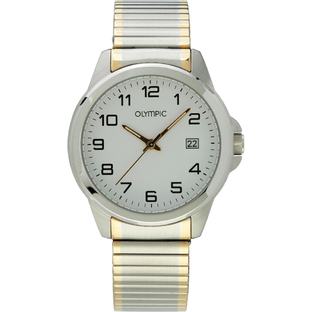 Olympic OL26HSS264B Phoenix Horloge - Staal - Bicolor - 38mm

Productomschrijving
Comfortabel en stijlvol! Dit klassieke herenhorloge uit de Phoenix serie van Olympic is voorzien van een bicolor rekband met hoog draagcomfort. Door het easy adjust systeem kan de band heel eenvoudig aan de polsmaat worden aangepast. Met een witte wijzerplaat met datumaanduiding, subtiele kastdiameter van 38mm en een duidelijk afleesbare index (Arabisch) is de OL26HSS264B de perfecte match bij je casual look. Betaalbare luxe met Olympic!

Waterdichtheid 10 ATM
Dit horloge is bestand tegen watersporten, zoals zwemmen, duiken in het zwembad en snorkelen.

Het merk
Een mooi horloge hoeft niet duur te zijn! Het Nederlandse horlogemerk Olympic levert stoere chronografen, slimline series, digitale uurwerken en elegante dameshorloges. De prijs-kwaliteitverhouding staat bij Olympic hoog in het vaandel met prijzen die uiteenlopen van � 34,95 tot en met � 139,00.

100% Nederlands ontwerp, waterdicht en standaard 3 jaar fabrieksgarantie.

Specificaties
- Ronde kastvorm, 38mm
- Zilverkleurige stalen horlogekast
- Witte wijzerplaat
- Bicolor stalen rekband
- 10 ATM (Zwemmen en snorkelen)
- EAN: 8718465509007
- Standaard 3 jaar fabrieksgarantie
