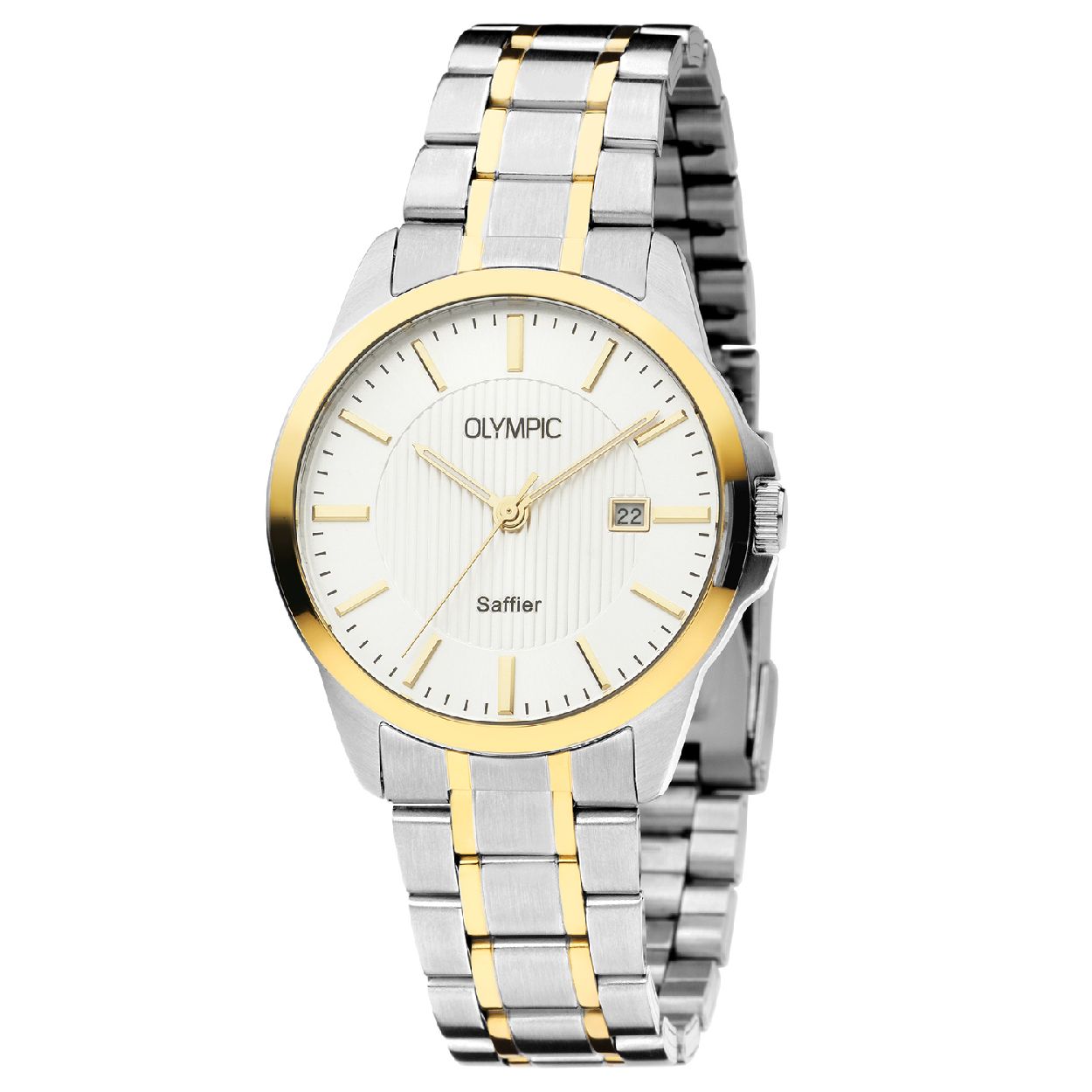 Olympic OL26HSS288B Bari Horloge - Staal - Bicolor - 39mm

Productomschrijving
Een klassiek herenhorloge met saffierglas! De OL26HSS288B uit de Bari serie van Olympic heeft een bewerkte zilverkleurige wijzerplaat, een bicolor stalen band en een subtiele kastdiameter van 39mm. Het saffierglas is krasvast en zeer helder, waardoor het langer mooi blijft dan mineraalglas. Een horloge dat uitstekend te combineren is met een casual outfit, maar ook zeker geschikt is voor een business look!

Waterdichtheid 10 ATM
Dit horloge is bestand tegen watersporten, zoals zwemmen, duiken in het zwembad en snorkelen.

Het merk
Een mooi horloge hoeft niet duur te zijn! Het Nederlandse horlogemerk Olympic levert stoere chronografen, slimline series, digitale uurwerken en elegante dameshorloges. De prijs-kwaliteitverhouding staat bij Olympic hoog in het vaandel met prijzen die uiteenlopen van � 34,95 tot en met � 139,00.

100% Nederlands ontwerp, waterdicht en standaard 3 jaar fabrieksgarantie.

Specificaties
- Ronde kastvorm, 39mm
- Bicolor stalen horlogekast
- Zilverkleurige wijzerplaat
- Bicolor stalen horlogeband
- 10 ATM (Zwemmen en snorkelen)
- EAN: 8718465728507
- Standaard 3 jaar fabrieksgarantie
