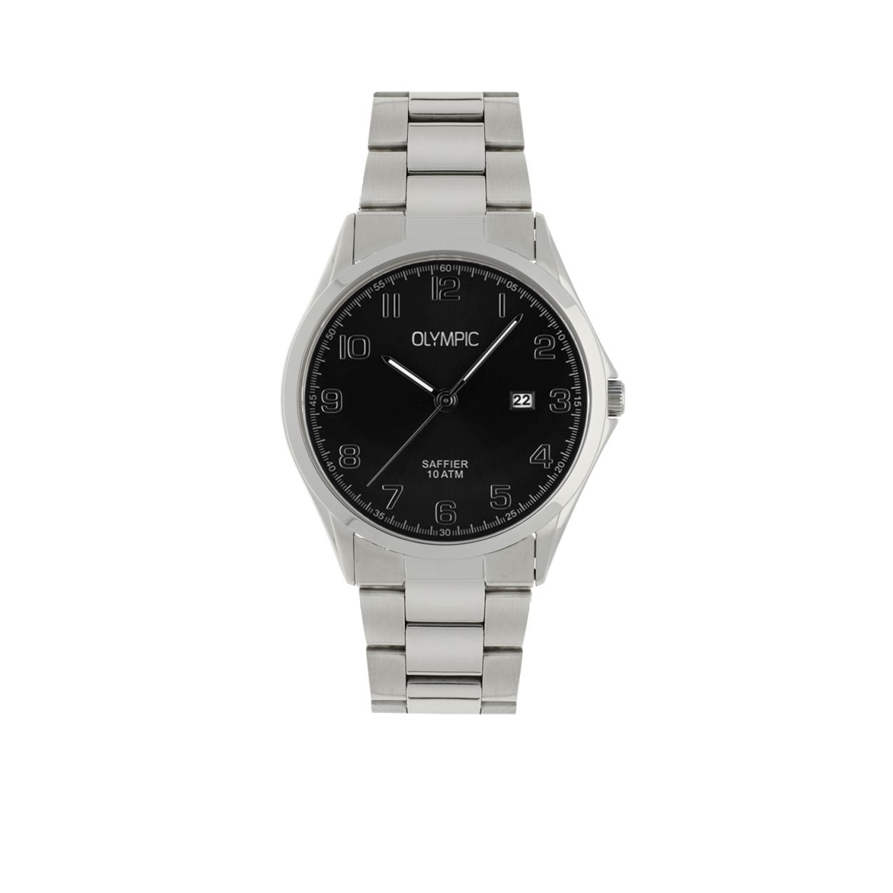 Productomschrijving
Dit stijlvolle herenhorloge (OL26HSSS293) uit de Merano serie heeft een stalen kast en is voorzien van een zwarte wijzerplaat met opliggende zilverkleurige indexen. Het horloge heeft een kastdiameter van 40 mm en is waterdicht tot maar liefst 10 atmosfeer! Bovendien is het horloge voorzien van een extra hard saffierglas waardoor het glas veel langer mooi blijft dan een normaal mineraalglas. De band van het horloge is gemaakt van edelstaal. Of je nu sportief of chique gekleed gaat, dit elegante horloge past bij elke outfit en iedere gelegenheid.

Specificaties
- Saffierglas
- Ronde stalen horlogekast 
- Diameter 40 mm
- Zwarte wijzerplaat
- Stalen horlogeband
- 10 ATM ( Duiken en snorkelen )

Waterdichtheid 10 ATM
Dit horloge is bestand tegen watersporten, zoals zwemmen, duiken in het zwembad en snorkelen.

Verpakking & Garantie
De horloges worden geleverd in een verpakking met kussentje en bijgevoegd een garantieboekje. Op alle horloges van Olympic zit standaard drie jaar fabrieksgarantie.

Over Olympic
In 1956 werd aan de Jekerstraat in Amsterdam het horlogemerk Olympic opgericht. Een familiebedrijf dat in de loop der jaren uitgegroeid is tot ��n van de bekendste Nederlandse merken in de horloge- en sieradenbranche.

Van stoere chronografen tot slimline series, digitale uurwerken en elegante dameshorloges: Olympic is voor iedereen, ge�nspireerd op het dagelijks leven. De prijs-kwaliteitsverhouding staat bij Olympic hoog in het vaandel met prijzen die uiteenlopen van � 34,95 tot en met � 139,00 wordt standaard 3 jaar garantie geboden.

Bol.com is officieel dealer van Olympic horloges.
