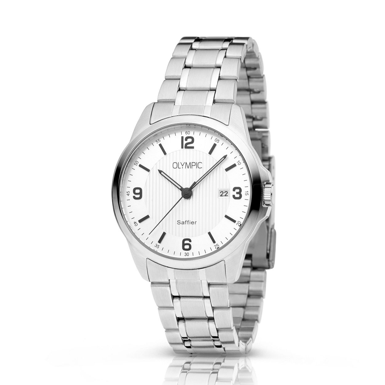 Dit is een herenhorloge van het merk Olympic uit de serie Thomas. Met een horlogekast gemaakt van staal en een zilverkleurige band van staal.