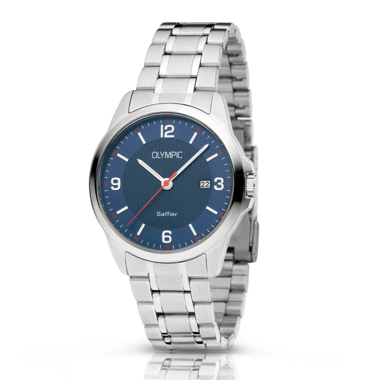 Dit is een herenhorloge van het merk Olympic uit de serie Thomas. Met een horlogekast gemaakt van staal en een zilverkleurige band van staal.