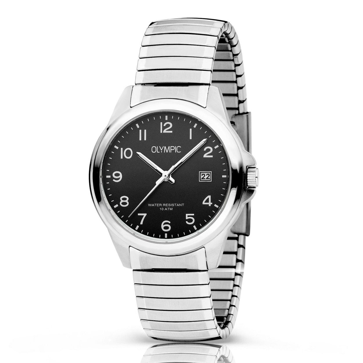 Olympic OL26HSS309 Charlie Horloge - Staal - Staal - Zwart
Dit unieke Olympic horloge met artikelnummer: OL26HSS309 is een klassiek horloge. De ronde stalen kast heeft een gladde bezel en een zwarte wijzerplaat met een datum aanduiding. Aan de kast zit een zilverkleurige stalen rekband band. Het horloge heeft een mineraalglas een doorsnee van 38mm en is 10ATM. 

Waterdichtheid 10ATM
Dit horloge is bestand tegen water bij het zwemmen en douchen. Dit horloge is niet bestand tegen (grote) waterdruk dus je kunt er niet mee duiken.
Waterdichtheid  5ATM
Dit horloge is regen en spatwaterdicht. Niet geschikt om mee te zwemmen en douchen.
Waterdichtheid 3ATM
Dit horloge is spatwaterdicht. Niet geschikt om mee te zwemmen en douchen.

Het merk:
Een mooi horloge hoeft niet duur te zijn! Het Nederlandse horlogemerk Olympic levert stoere chronografen, slimline series, digitale uurwerken en elegante dameshorloges. De prijs-kwaliteitverhouding staat bij Olympic hoog in het vaandel met prijzen die uiteenlopen van € 34,95 tot en met € 159,00.

100% Nederlands ontwerp, waterdicht en standaard 3 jaar fabrieksgarantie.

Specificaties:
- Ronde kast 38mm
- Stalen horlogekast
- Zwarte wijzerplaat
- Stalen band
- 10ATM 
- Standaard 3 jaar fabrieksgarantie
- Mineraalglas