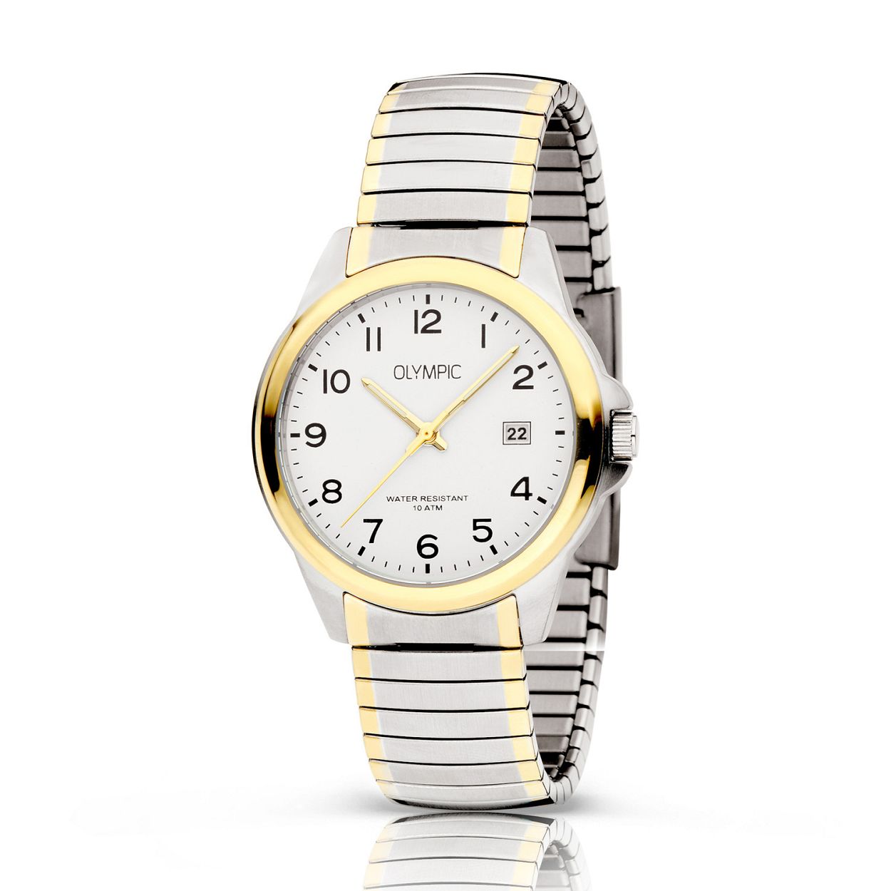 Olympic OL26HSS310B Charlie Horloge - Staal - Bi-color -Wit
Dit unieke Olympic horloge met artikelnummer: OL26HSS310B is een klassiek horloge. De ronde stalen kast heeft een gladde bezel en een witte wijzerplaat met een datum aanduiding. Aan de kast zit een bi-color stalen rekband band. Het horloge heeft een mineraalglas een doorsnee van 38mm en is 10ATM. 

Waterdichtheid 10ATM
Dit horloge is bestand tegen water bij het zwemmen en douchen. Dit horloge is niet bestand tegen (grote) waterdruk dus je kunt er niet mee duiken.
Waterdichtheid  5ATM
Dit horloge is regen en spatwaterdicht. Niet geschikt om mee te zwemmen en douchen.
Waterdichtheid 3ATM
Dit horloge is spatwaterdicht. Niet geschikt om mee te zwemmen en douchen.

Het merk:
Een mooi horloge hoeft niet duur te zijn! Het Nederlandse horlogemerk Olympic levert stoere chronografen, slimline series, digitale uurwerken en elegante dameshorloges. De prijs-kwaliteitverhouding staat bij Olympic hoog in het vaandel met prijzen die uiteenlopen van € 34,95 tot en met € 159,00.

100% Nederlands ontwerp, waterdicht en standaard 3 jaar fabrieksgarantie.

Specificaties:
- Ronde kast 38mm
- Stalen horlogekast
- Witte wijzerplaat
- Stalen band
- 10ATM 
- Standaard 3 jaar fabrieksgarantie
- Mineraalglas