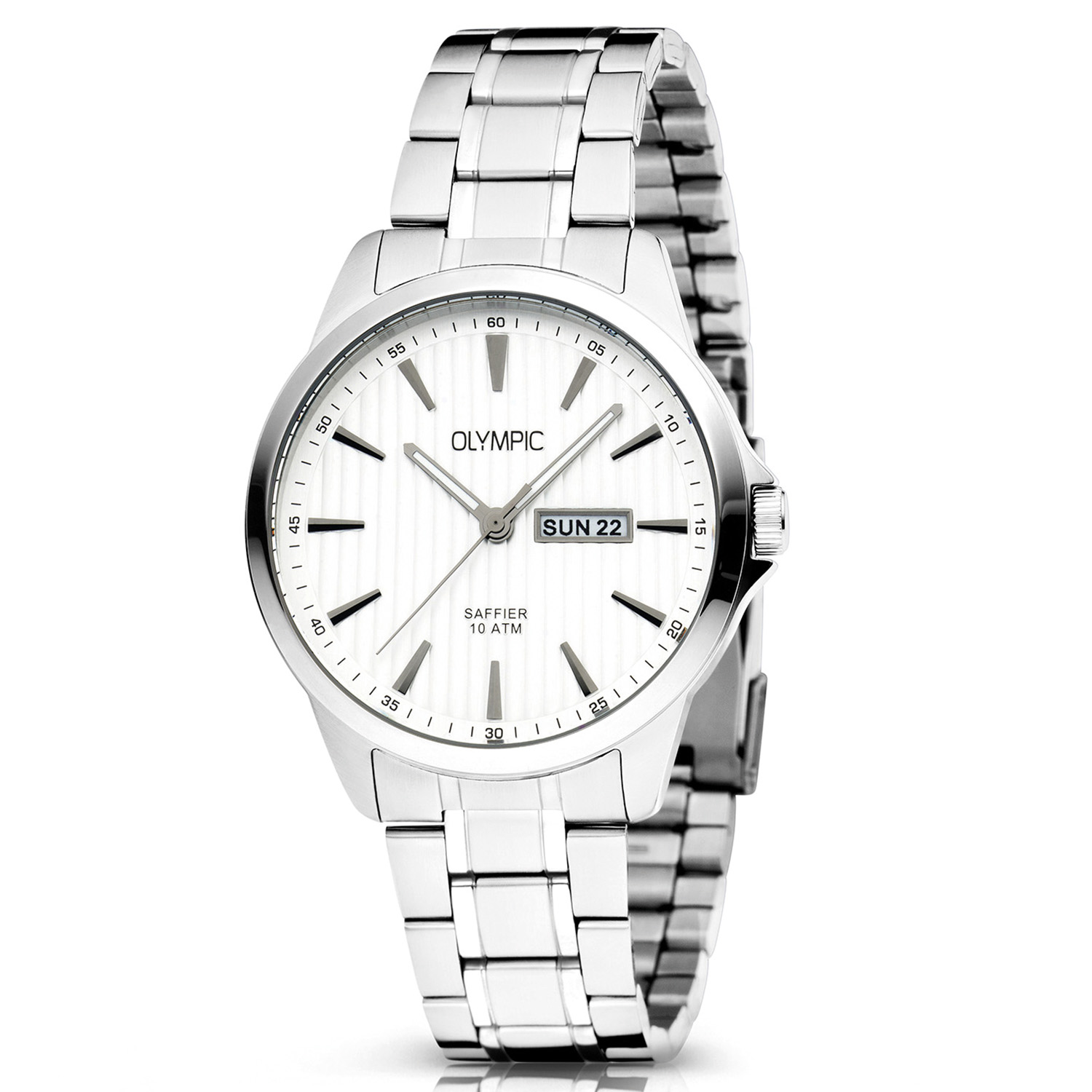 Olympic OL26HSS311 JOHN Horloge - Staal - Staal - Zilverkleurig - 41mm
Dit unieke Olympic horloge met artikelnummer: OL26HSS311 is een klassiek horloge. De ronde stalen kast heeft een gladde bezel en een zilverkleurige wijzerplaat met een dag,- en datum aanduiding. Aan de kast zit een stalen schakelband met een vouwsluiting. Het horloge heeft een saffierglas een doorsnee van 41mm en is 10ATM. 

Waterdichtheid 10ATM
Dit horloge is bestand tegen water bij het zwemmen en douchen. Dit horloge is niet bestand tegen (grote) waterdruk dus je kunt er niet mee duiken.
Waterdichtheid  5ATM
Dit horloge is regen en spatwaterdicht. Niet geschikt om mee te zwemmen en douchen.
Waterdichtheid 3ATM
Dit horloge is spatwaterdicht. Niet geschikt om mee te zwemmen en douchen.

Het merk:
Een mooi horloge hoeft niet duur te zijn! Het Nederlandse horlogemerk Olympic levert stoere chronografen, slimline series, digitale uurwerken en elegante dameshorloges. De prijs-kwaliteitverhouding staat bij Olympic hoog in het vaandel met prijzen die uiteenlopen van € 34,95 tot en met € 159,00.

100% Nederlands ontwerp, waterdicht en standaard 3 jaar fabrieksgarantie.

Specificaties:
- Ronde kast 41mm
- Stalen horlogekast
- Zilverkleurige wijzerplaat
- Stalen schakelband
- 10ATM 
- Standaard 3 jaar fabrieksgarantie
- Saffierglas