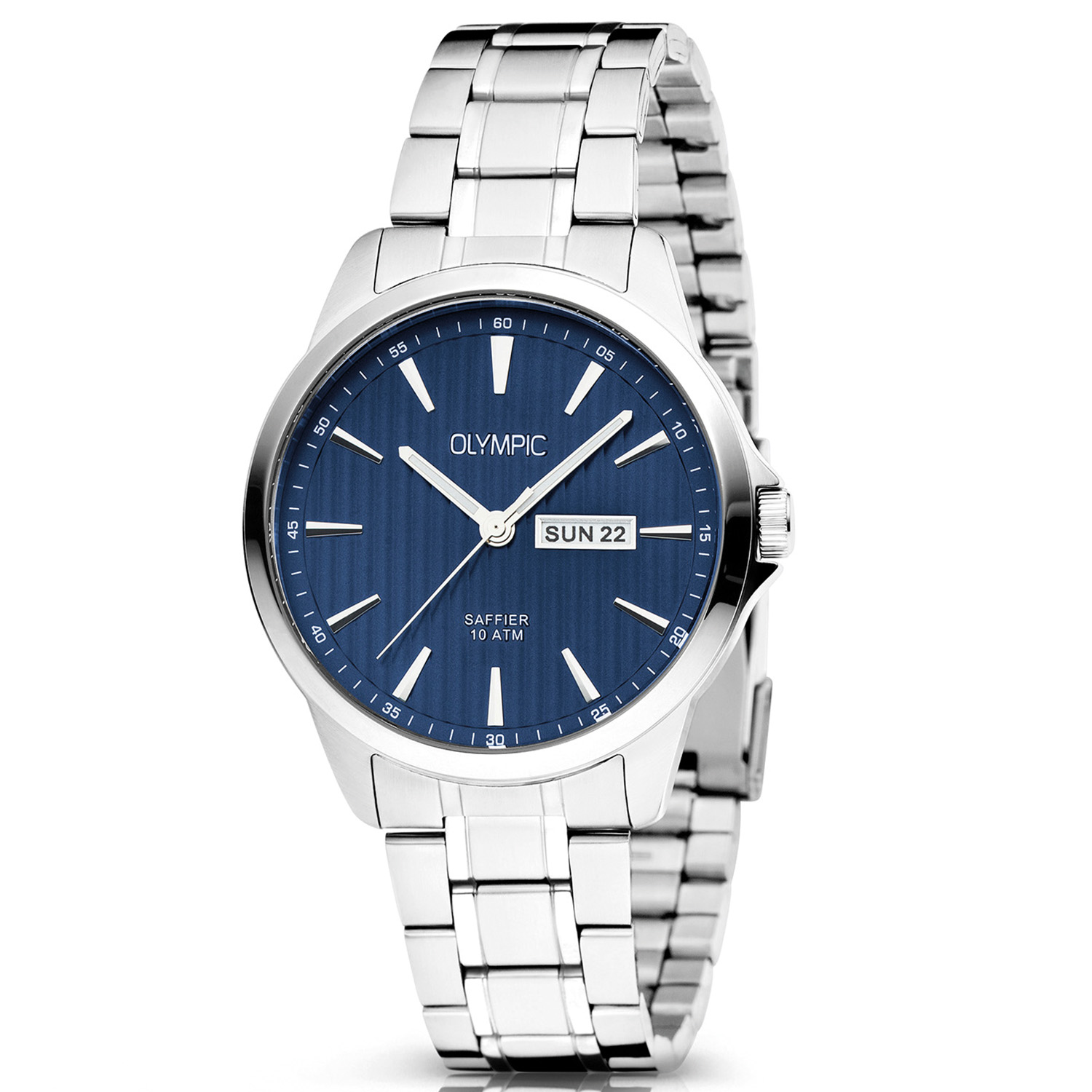 Olympic OL26HSS312 JOHN Horloge - Staal - Staal - Blauw - 41mm
Dit unieke Olympic horloge met artikelnummer: OL26HSS312 is een klassiek horloge. De ronde stalen kast heeft een gladde bezel en een blauwe wijzerplaat met een dag,- en datum aanduiding. Aan de kast zit een stalen schakelband met een vouwsluiting. Het horloge heeft een saffierglas een doorsnee van 41mm en is 10ATM. 

Waterdichtheid 10ATM
Dit horloge is bestand tegen water bij het zwemmen en douchen. Dit horloge is niet bestand tegen (grote) waterdruk dus je kunt er niet mee duiken.
Waterdichtheid  5ATM
Dit horloge is regen en spatwaterdicht. Niet geschikt om mee te zwemmen en douchen.
Waterdichtheid 3ATM
Dit horloge is spatwaterdicht. Niet geschikt om mee te zwemmen en douchen.

Het merk:
Een mooi horloge hoeft niet duur te zijn! Het Nederlandse horlogemerk Olympic levert stoere chronografen, slimline series, digitale uurwerken en elegante dameshorloges. De prijs-kwaliteitverhouding staat bij Olympic hoog in het vaandel met prijzen die uiteenlopen van &euro; 34,95 tot en met &euro; 159,00.

100% Nederlands ontwerp, waterdicht en standaard 3 jaar fabrieksgarantie.

Specificaties:
- Ronde kast 41mm
- Stalen horlogekast
- Blauwe wijzerplaat
- Stalen schakelband
- 10ATM 
- Standaard 3 jaar fabrieksgarantie
- Saffierglas