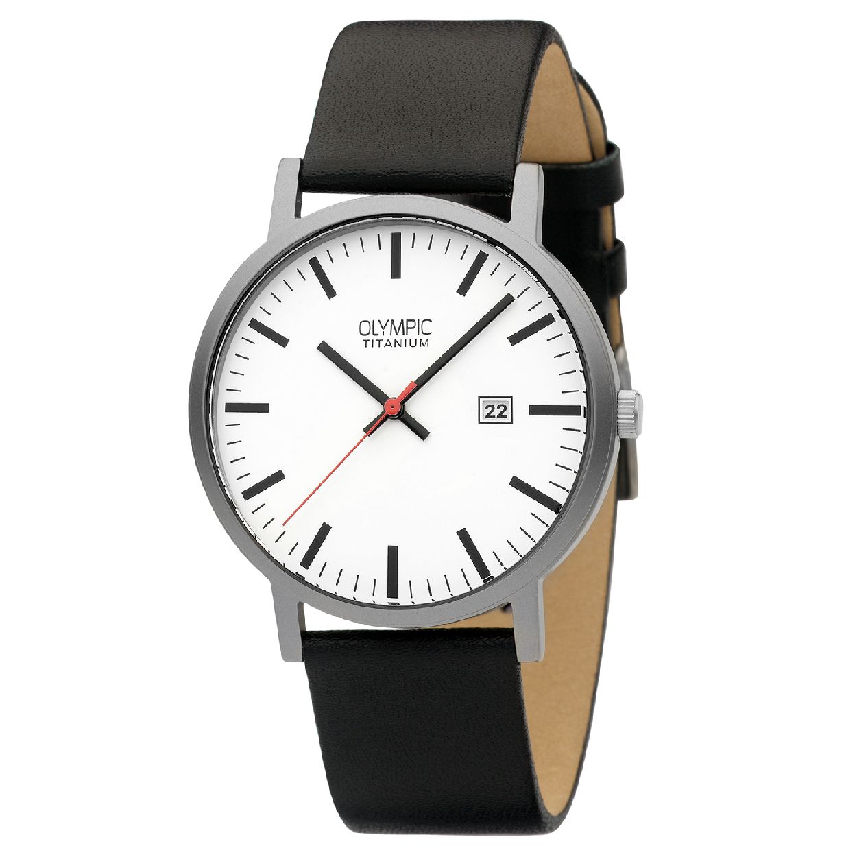 Olympic OL26HTL214 Austin Horloge - Leer - Zwart - 40mm