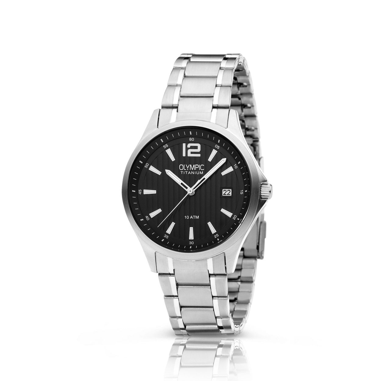 Olympic OL26HTT218 WILLEM - Horloge - Titanium - Titanium - Zwart - Mat - 40mm
Dit unieke Olympic horloge met artikelnummer OL26HTT218 is een klassiek herenhorloge. Het horloge heeft een geborstelde matte titanium kast met een witte wijzerplaat met datum en lumibrite uurs-aanduiding en wijzers. Opvallend is de 12 in Arabische cijfers. Aan het horloge zit een mat/glimmende titanium schakelband met vouwsluiting. Het horloge heeft een mineraalglas een afmeting van 44mm en is 10 ATM. Zeer geschikt voor mensen met een gevoelige huid.

Waterdichtheid 10 ATM
Dit horloge is bestand tegen water bij het zwemmen en douchen. Dit horloge is niet bestand tegen (grote) waterdruk dus je kunt er niet mee duiken.

Het merk
Een mooi horloge hoeft niet duur te zijn! Het Nederlandse horlogemerk Olympic levert stoere chronografen slimline series digitale uurwerken en elegante dameshorloges. De prijs-kwaliteitverhouding staat bij Olympic hoog in het vaandel met prijzen die uiteenlopen van � 3495 tot en met � 13900.

100% Nederlands ontwerp waterdicht en standaard 3 jaar fabrieksgarantie.

Specificaties
- Ronde kast
- Titanium horlogekast
- Zwarte wijzerplaat met datum
- Titanium schakelband
- 10 ATM (Regen- & spatwaterdicht)
- Standaard 3 jaar fabrieksgarantie
- Mineraalglas                                    
