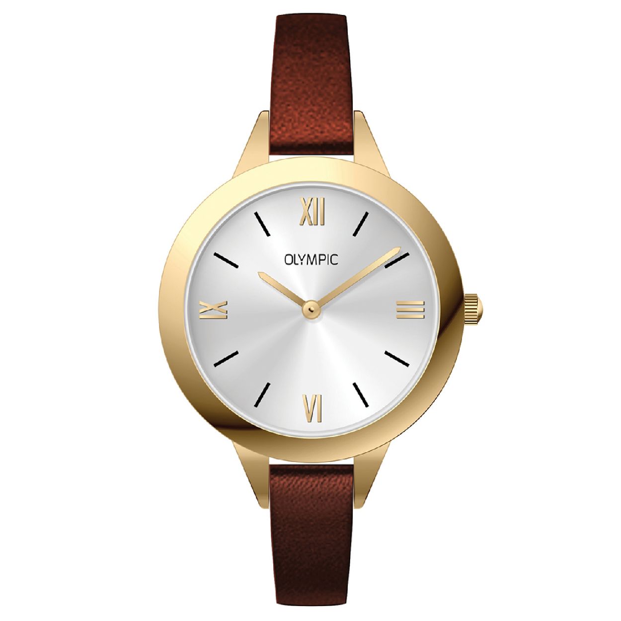 Olympic OL66DDL001 Trieste Horloge - Leer - Bruin - 29mm

Productomschrijving
Dit elegante dameshorloge uit de Trieste serie van Olympic is een uniek design. De smalle leren horlogeband in combinatie met de sunray zilverkleurige wijzerplaat met Romeinse index heeft een hoog draagcomfort en is ideaal te combineren met andere sieraden. De goudkleurige horlogekast met een subtiele kastdiameter van 29mm maakt de OL66DDL001 tot een stijlvol accessoire!

Waterdichtheid 5 ATM
Dit horloge is bestand tegen water bij het zwemmen en douchen. Dit horloge is niet bestand tegen (grote) waterdruk dus je kunt er niet mee duiken.

Het merk
Een mooi horloge hoeft niet duur te zijn! Het Nederlandse horlogemerk Olympic levert stoere chronografen, slimline series, digitale uurwerken en elegante dameshorloges. De prijs-kwaliteitverhouding staat bij Olympic hoog in het vaandel met prijzen die uiteenlopen van � 34,95 tot en met � 139,00.

100% Nederlands ontwerp, waterdicht en standaard 3 jaar fabrieksgarantie.

Specificaties
- Ronde kastvorm, 29 mm
- Goudkleurige stalen horlogekast
- Zilverkleurige wijzerplaat
- Bruine leren horlogeband
- 5 ATM (Regen- & spatwaterdicht)
- EAN: 8718465680294
- Standaard 3 jaar fabrieksgarantie
