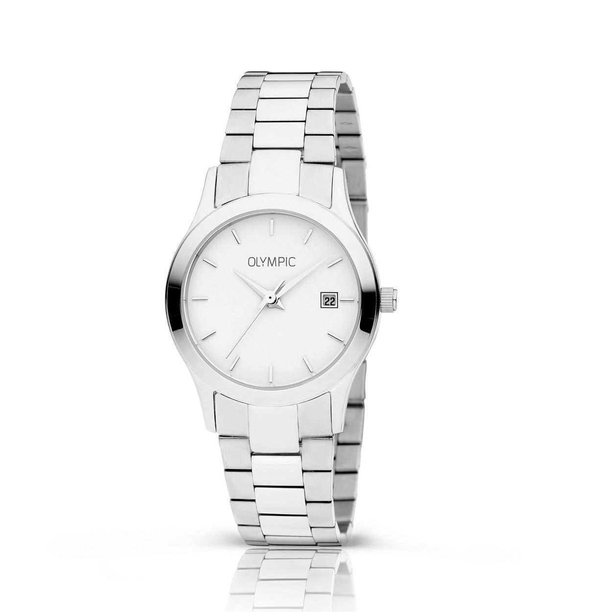 Olympic OL66DSS015 LOTTI - Horloge - Staal - Zilverkleurig
Dit unieke Olympic horloge met artikelnummer: OL66DSS015 is een klassiek sportief dameshorloge met datum. Het zilverkleurige stalen luxe ronde kastje heeft een zilverkleurigee wijzerplaat met zilverkleurige streepjes als uurs-aanduiding en zilverkleurige wijzers. Aan het horloge zit een zilverkleurige massieve mat/glimmende schakelband met vlindersluiting. Het horloge heeft een mineraalglas, een afmeting van 30mm en is 5 ATM.

Waterdichtheid 5 ATM
Dit horloge is bestand tegen water bij het zwemmen en douchen. Dit horloge is niet bestand tegen (grote) waterdruk dus je kunt er niet mee duiken.

Het merk:
Een mooi horloge hoeft niet duur te zijn! Het Nederlandse horlogemerk Olympic levert stoere chronografen, slimline series, digitale uurwerken en elegante dameshorloges. De prijs-kwaliteitverhouding staat bij Olympic hoog in het vaandel met prijzen die uiteenlopen van € 34,95 tot en met € 139,00.

100% Nederlands ontwerp, waterdicht en standaard 3 jaar fabrieksgarantie.

Specificaties:
- Luxe ronde bolle kast
- Zilverkleurige horlogekast
- Zilverkleurige wijzerplaat
- Zilverkleurige massieve schakelband
- 5 ATM (Regen- & spatwaterdicht)
- Standaard 3 jaar fabrieksgarantie
- Mineraalglas