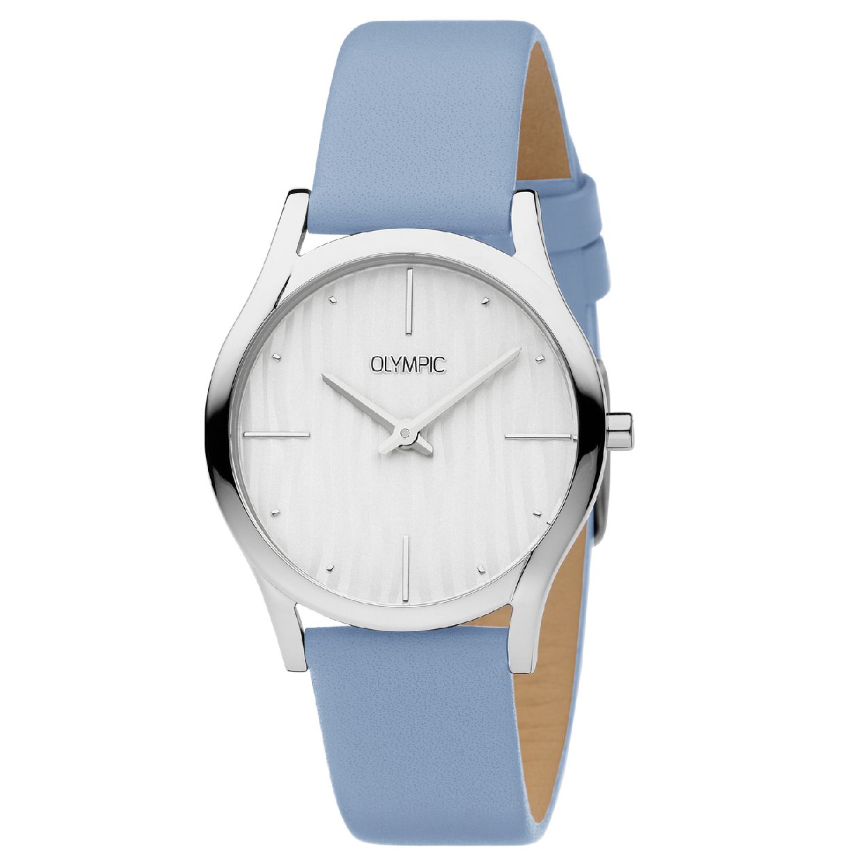 Olympic OL67DSL002 Vicenza Horloge - Leer - Blauw - 32mm

Productomschrijving
Dit kleurrijke dameshorloge uit de Vicenza serie van Olympic is een echt eyecatcher! De witte wijzerplaat van de OL67DSL002 is voorzien van een speels patroon en opliggende indexen. Het horloge heeft een quartz uurwerk, een blauwe leren horlogeband en een kastdiameter van 32mm. Voeg kleur toe aan iedere outfit met dit stralende accessoire! 

Waterdichtheid 3 ATM
Dit horloge is bestand tegen blootstelling aan spatwater bij handenwassen, lichte regen of transpiratievocht.

Het merk
Een mooi horloge hoeft niet duur te zijn! Het Nederlandse horlogemerk Olympic levert stoere chronografen, slimline series, digitale uurwerken en elegante dameshorloges. De prijs-kwaliteitverhouding staat bij Olympic hoog in het vaandel met prijzen die uiteenlopen van � 34,95 tot en met � 139,00.

100% Nederlands ontwerp, waterdicht en standaard 3 jaar fabrieksgarantie.

Specificaties
- Ronde kastvorm, 32mm
- Zilverkleurige stalen horlogekast
- Witte wijzerplaat
- Blauwe leren horlogeband
- 3 ATM (Regen- & spatwaterdicht)
- EAN: 8718465742671
- Standaard 3 jaar fabrieksgarantie
