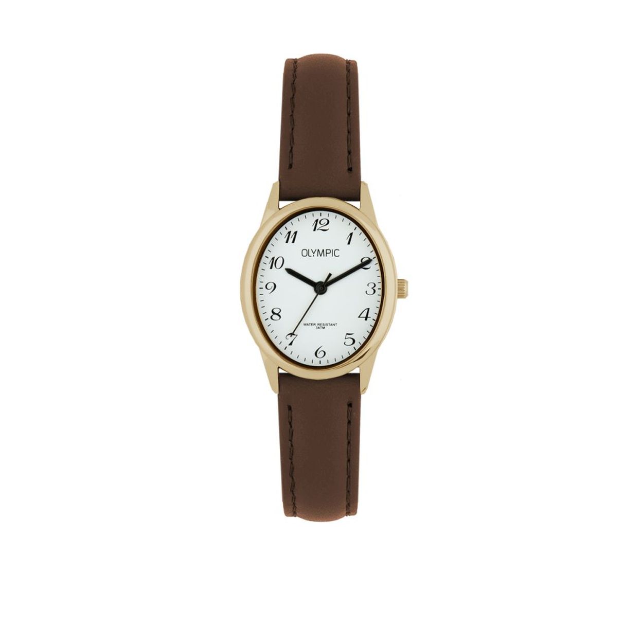 Olympic OL72DDL002 Toledo Horloge - Staal - Bruin - 27mm