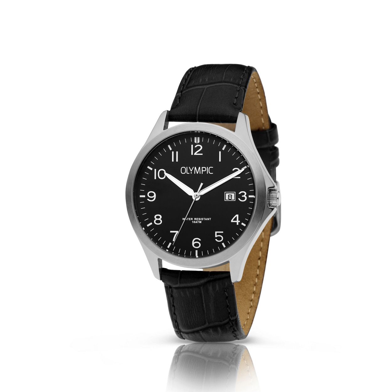Olympic OL72HSL069 ROBIN - Horloge - Staal - Zilverkleurig - Leer - 40mm
Dit unieke Olympic horloge met artikelnummer: OL72HSL069 is een klassiek herenhorloge. De zilverkleurige stalen kast heeft een zwarte wijzerplaat met opvallende Arabische cijfers en streepjes en een datumaanduiding. Aan het horloge zit een zwarte leren band met een gesp. Het horloge heeft een mineraalglas, een afmeting van 40mm en is 10 ATM.

Waterdichtheid 10 ATM
Dit horloge is bestand tegen water bij het zwemmen en douchen. Dit horloge is niet bestand tegen (grote) waterdruk dus je kunt er niet mee duiken.

Het merk:
Een mooi horloge hoeft niet duur te zijn! Het Nederlandse horlogemerk Olympic levert stoere chronografen, slimline series, digitale uurwerken en elegante dameshorloges. De prijs-kwaliteitverhouding staat bij Olympic hoog in het vaandel met prijzen die uiteenlopen van € 34,95 tot en met € 139,00.

100% Nederlands ontwerp, waterdicht en standaard 3 jaar fabrieksgarantie.

Specificaties:
- Zilverkleurige horlogekast
- Zwarte wijzerplaat
- Zwarte leren band
- 10 ATM (Regen- & spatwaterdicht)
- Standaard 3 jaar fabrieksgarantie
- Mineraalglas